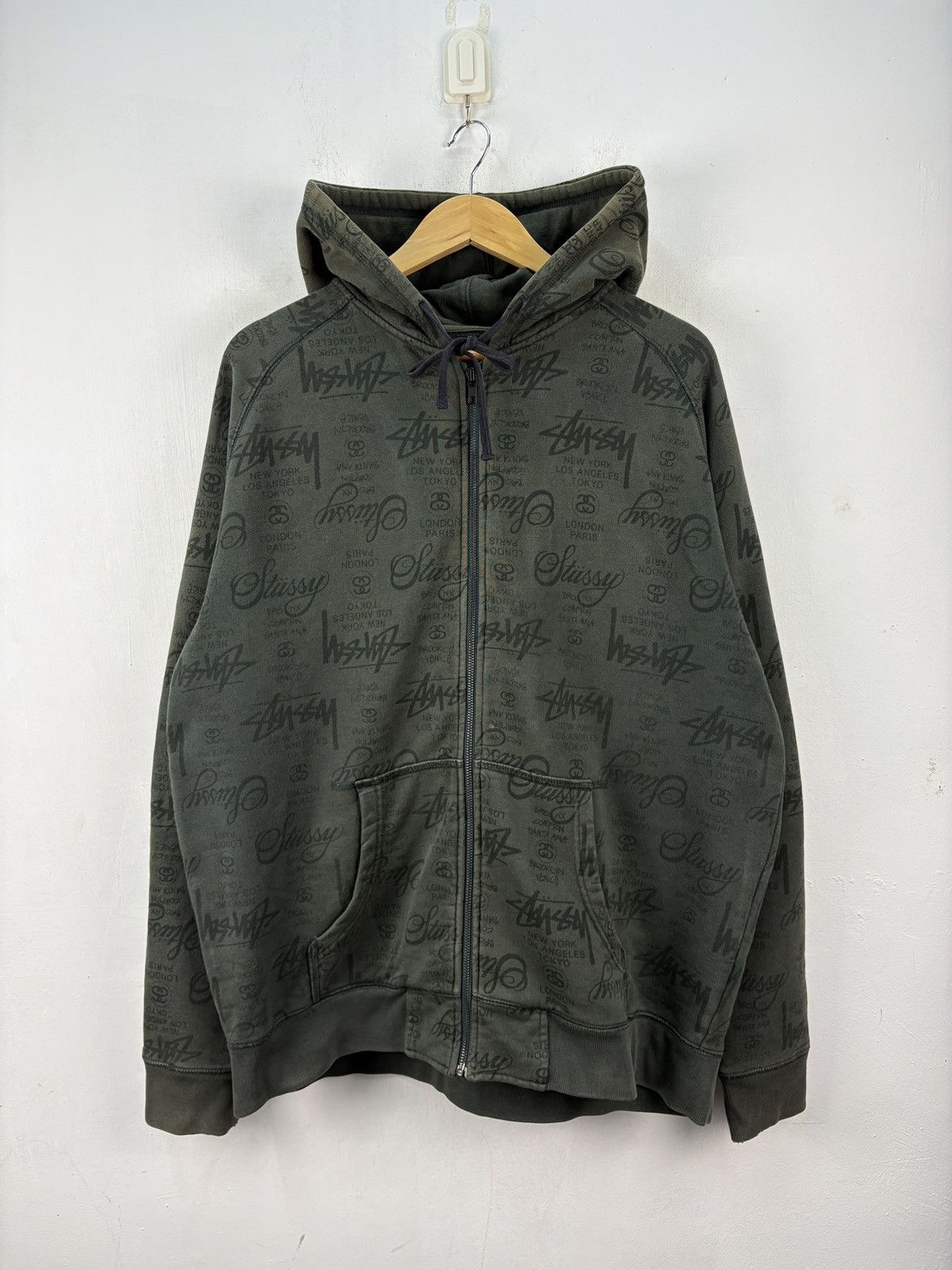 Stussy Stussy Vintage Y2K Sunfaded Fullprint Hoodie Sweatshirt Size US XL / EU 56 / 4 - 1 Thumbnail