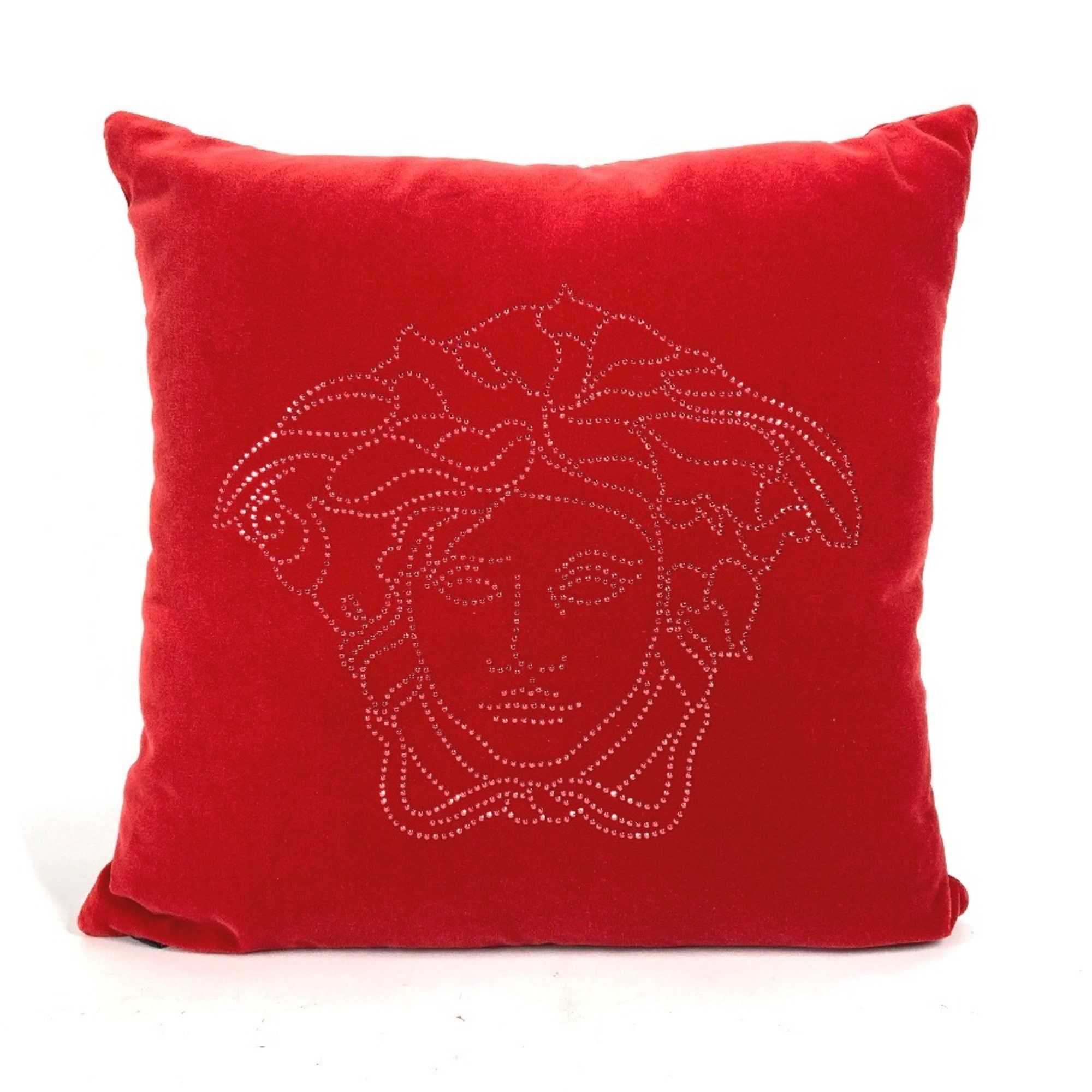 Versace Versace Pillow Home Medusa Rhinestone Cushion Cotton Women's Red Size ONE SIZE - 1 Thumbnail