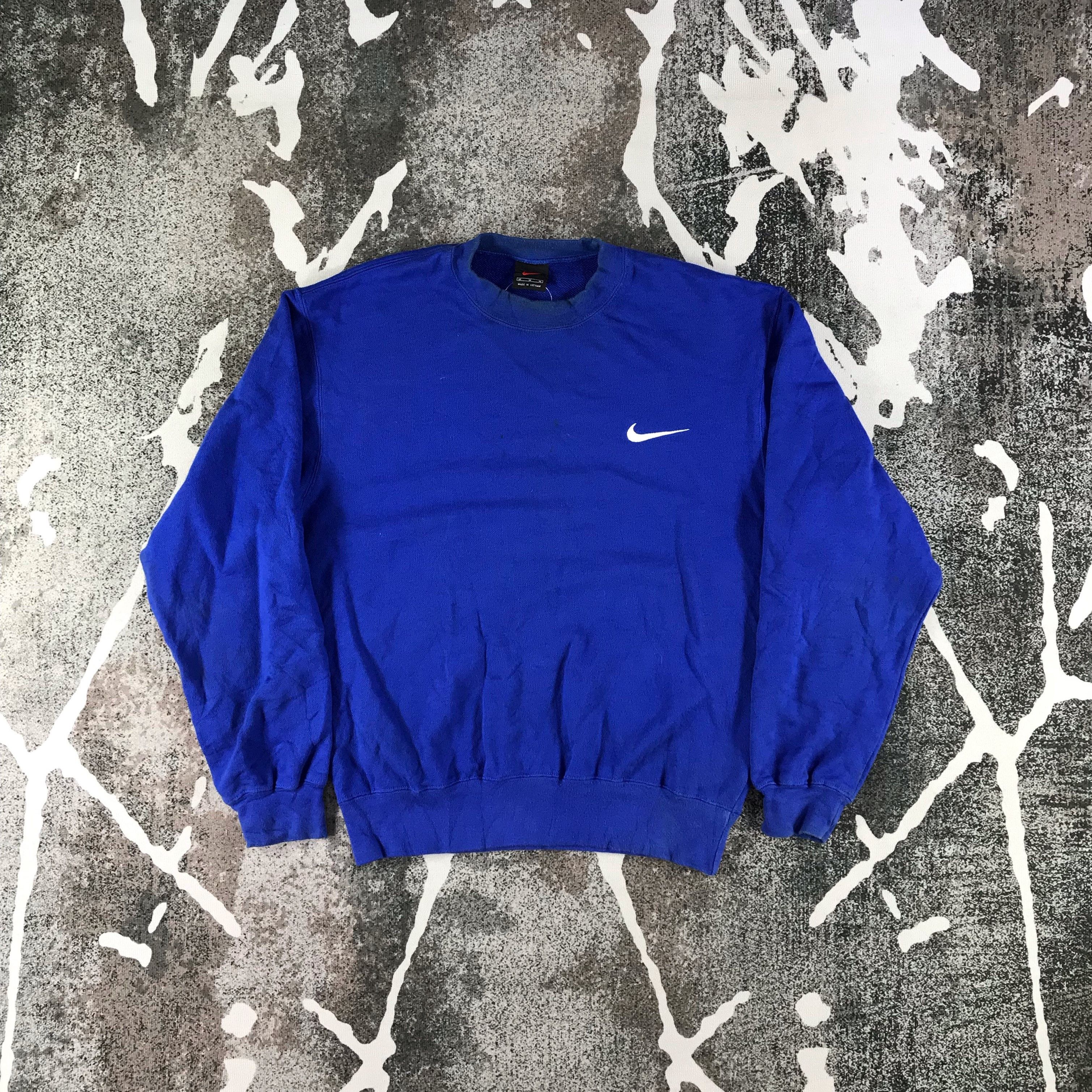 Nike Vintage Nike Swoosh Blue Sweatshirts F183 Size US M / EU 48-50 / 2 - 1 Thumbnail