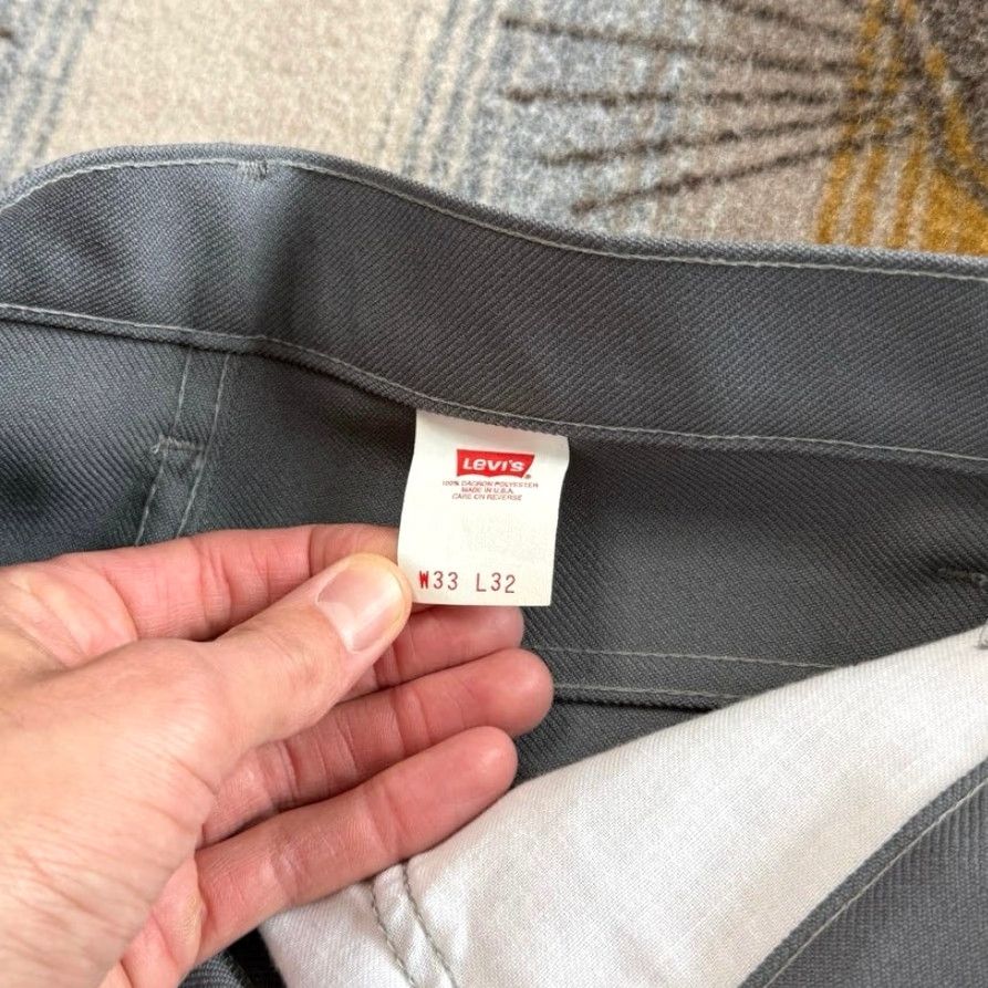 Levi's VINTAGE Levi's 517 Trousers Bootcut Grey Mens 33x29 Button Zip Pants 90s 80s Dress Workwear Casual Wedding Size US 33 - 3 Thumbnail