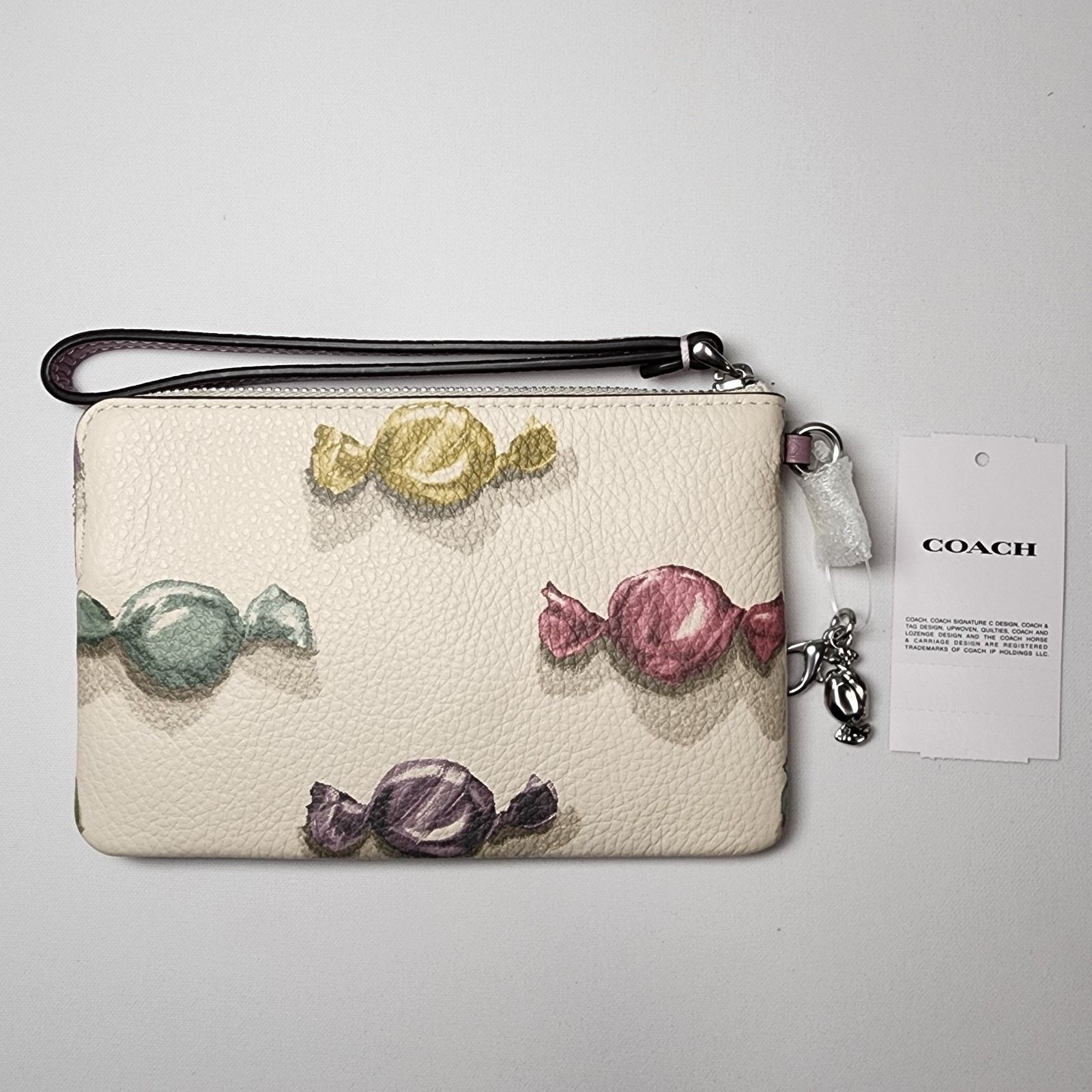 Coach COACH CDF34 Corner Zip Wristlet Candy Charm Chalk/Jasmine V2 Size ONE SIZE - 3 Thumbnail