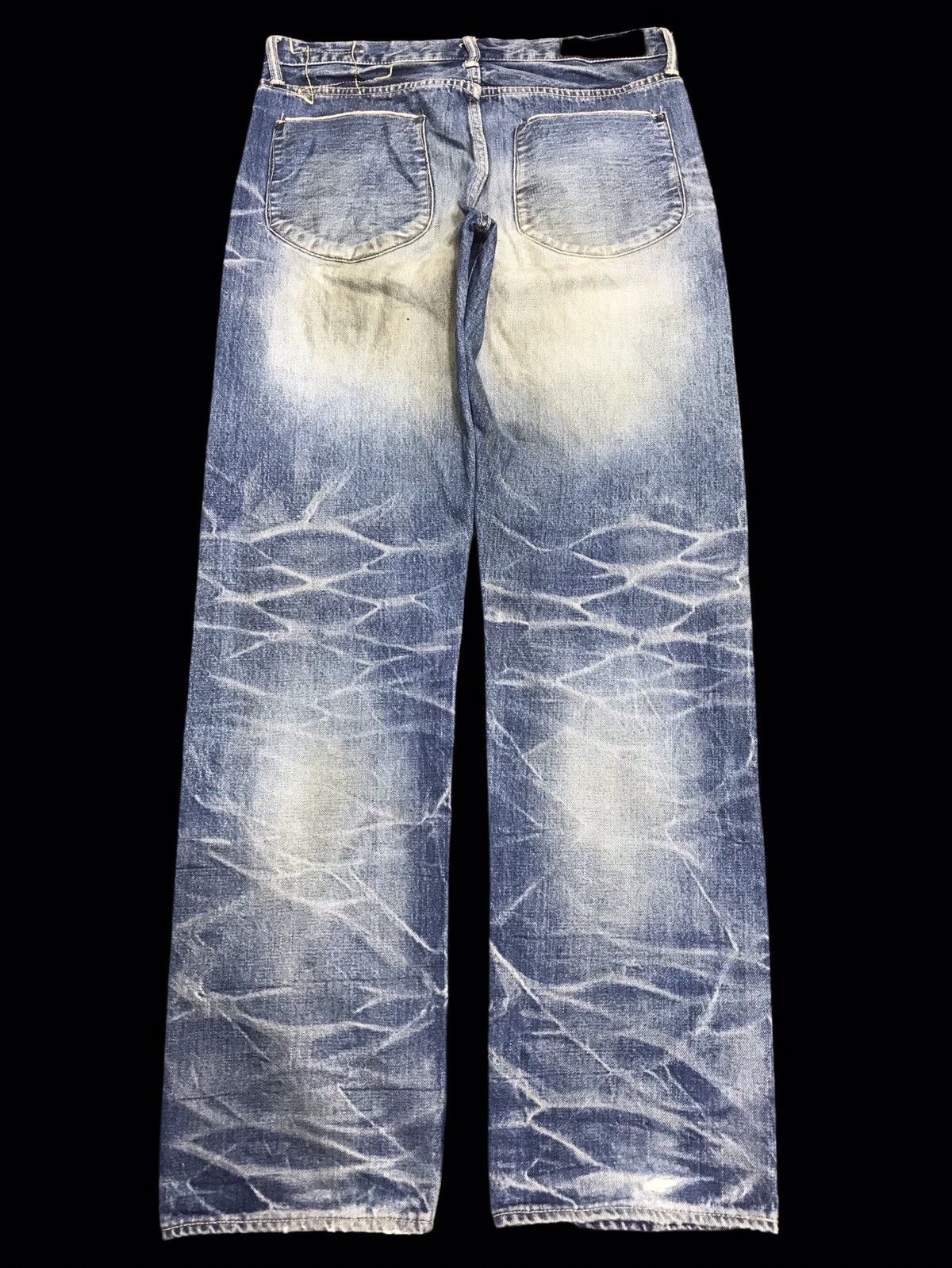 Japanese Brand × KURO 💥ARCHIVAL💥KURO "ANARCHISM" DIRTY COOL WHISKER DENIM F117 Size US 32 / EU 48 - 2 Thumbnail