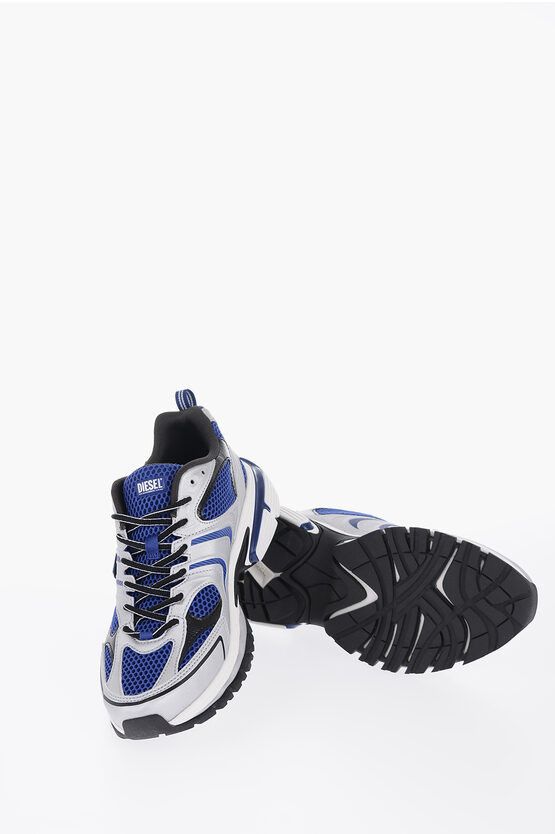image of Diesel Two-Tone S-Serendipity Pro-X1 Low Top Sneakers With Mesh Det in Blu/Grigio, Men's (Size 11)