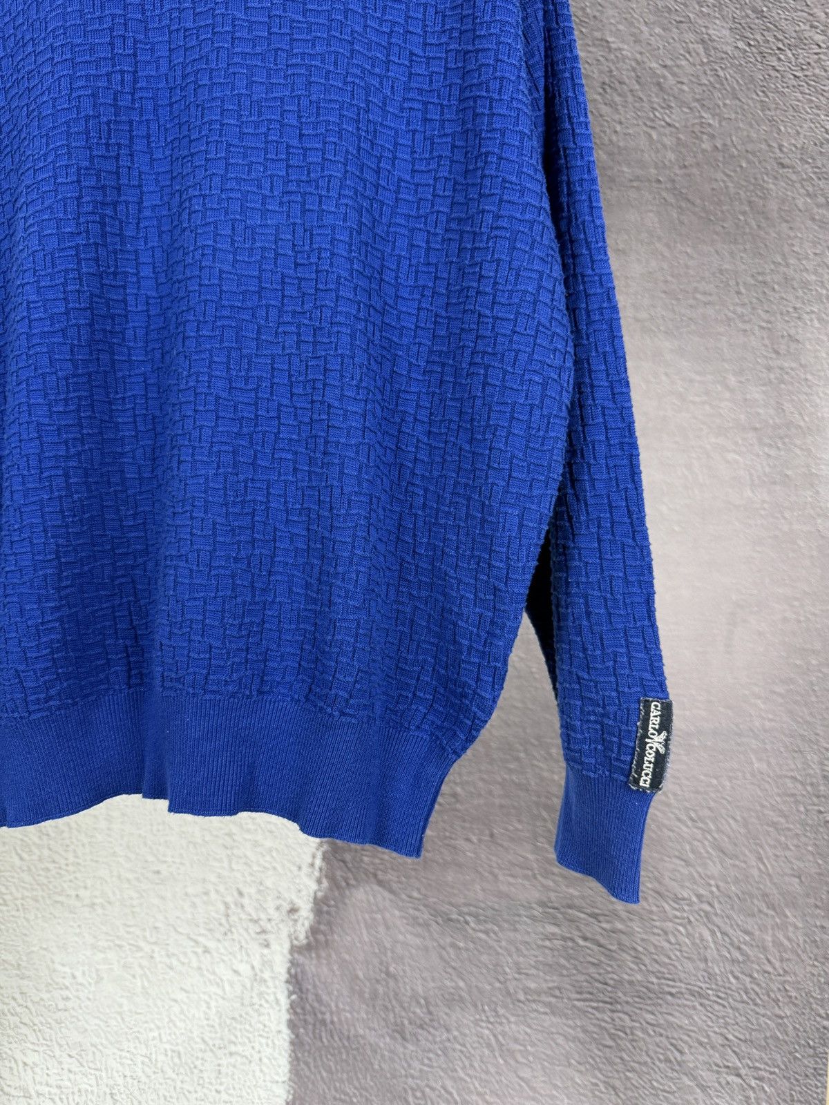 Carlo Colucci × Vintage Carlo Colucci vintage blue knitted rugby polo shirt LS Size US L / EU 52-54 / 3 - 7 Thumbnail
