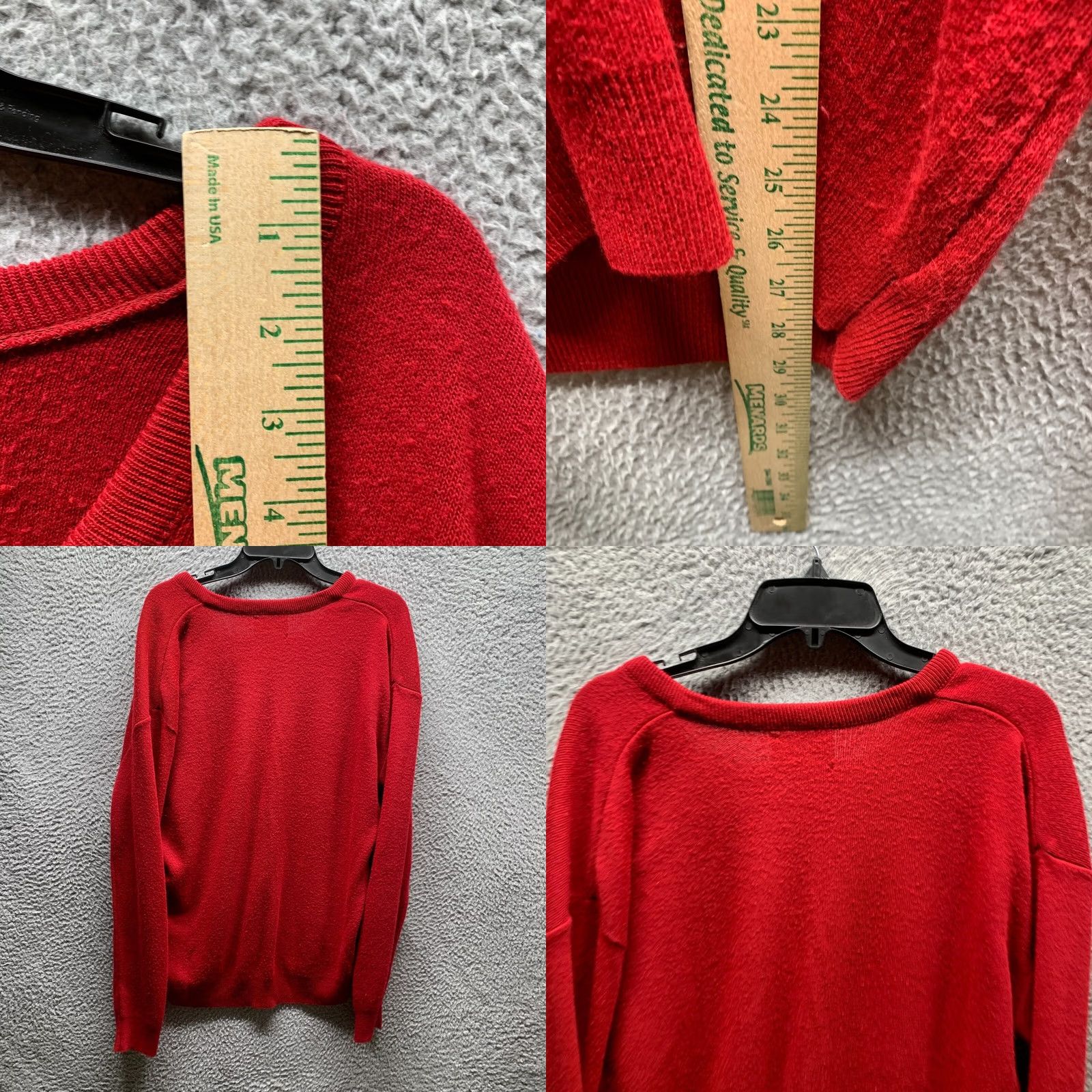Jantzen VINTAGE Jantzen Sweater Mens XL Red Knit Acrylic V-Neck 80s Pullover Long Sleeve Knit 1A Size US XL / EU 56 / 4 - 9 Thumbnail