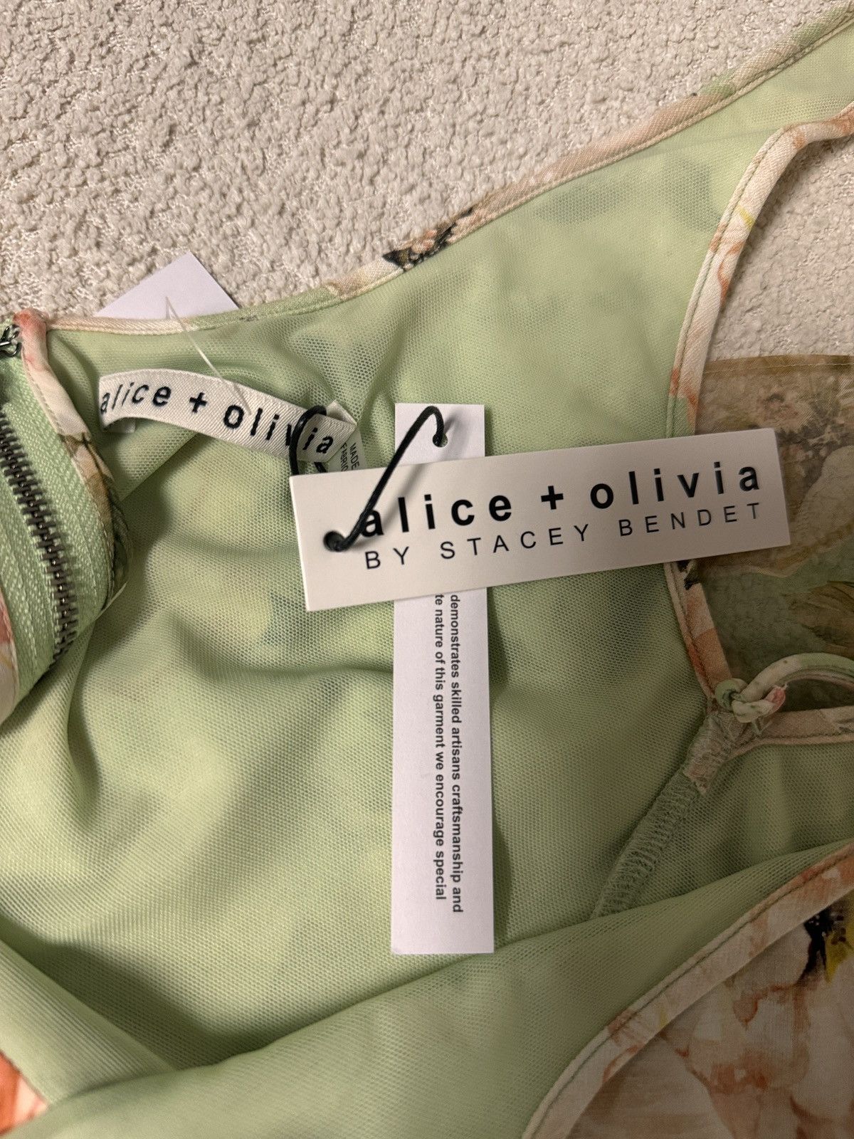 Alice + Olivia × Designer ALICE + OLIVIA Chara Floral Chiffon Mini Dress Size M / US 6-8 / IT 42-44 - 11 Thumbnail