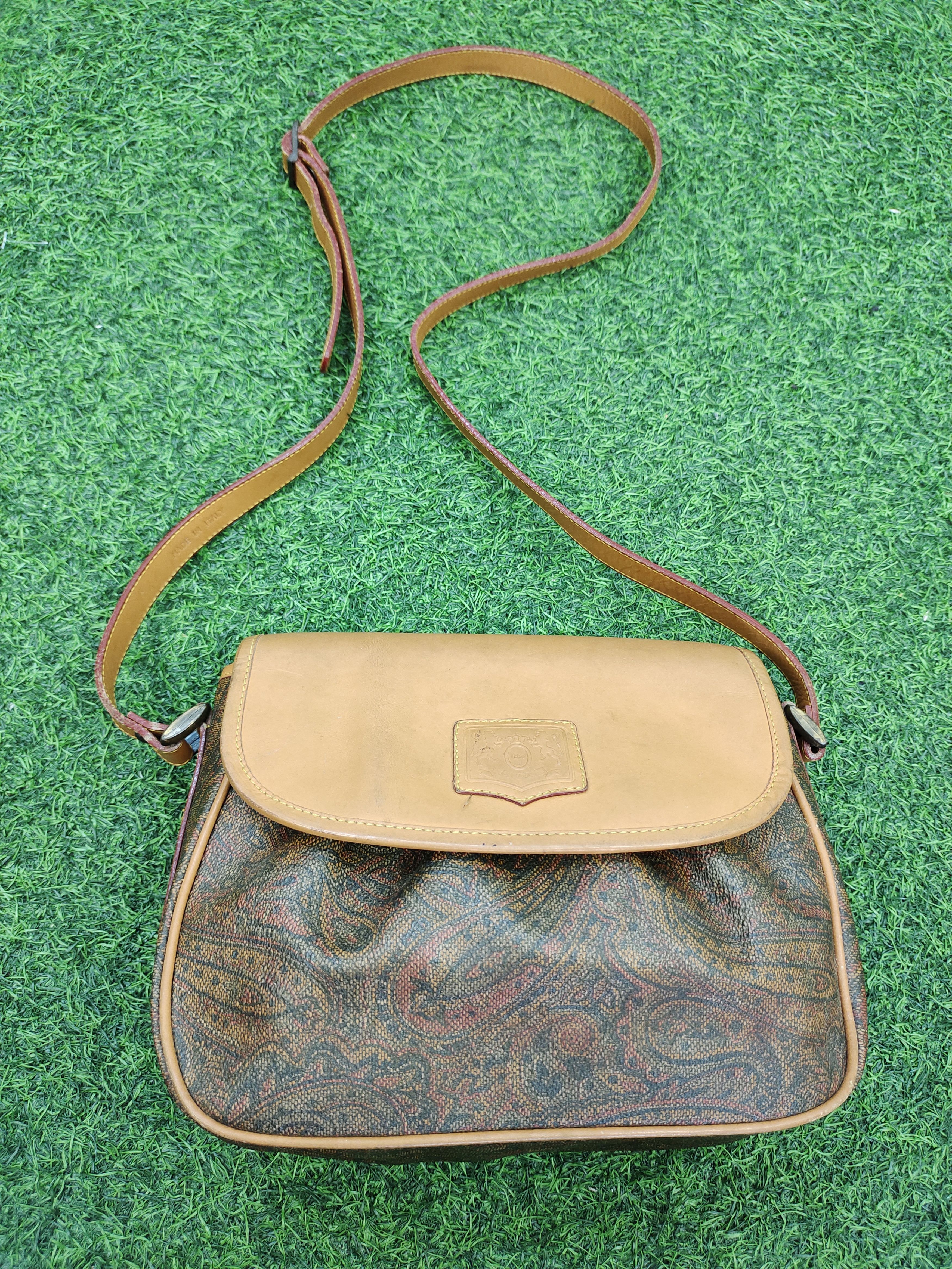 Leather Vintage 80s Linea Gani Floral Japan Patina Crossbody Bag Size ONE SIZE - 4 Thumbnail