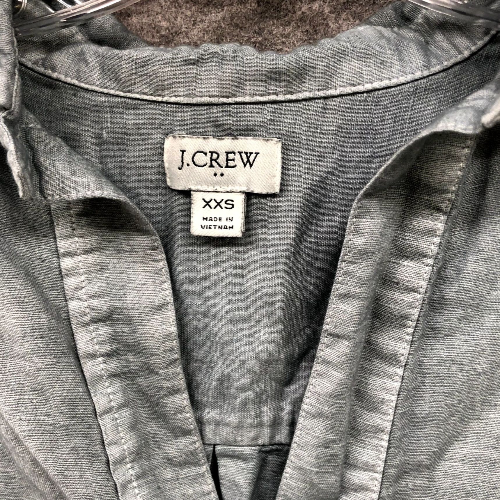 J.Crew VINTAGE J. Crew Popover Top Linen Cotton Blend Womens XXS Long Sleeve Blouse Shirt Casual Womens Gray J.CREW Bohemian Beach 2XS Size XXS / US 00 / IT 34 - 7 Thumbnail