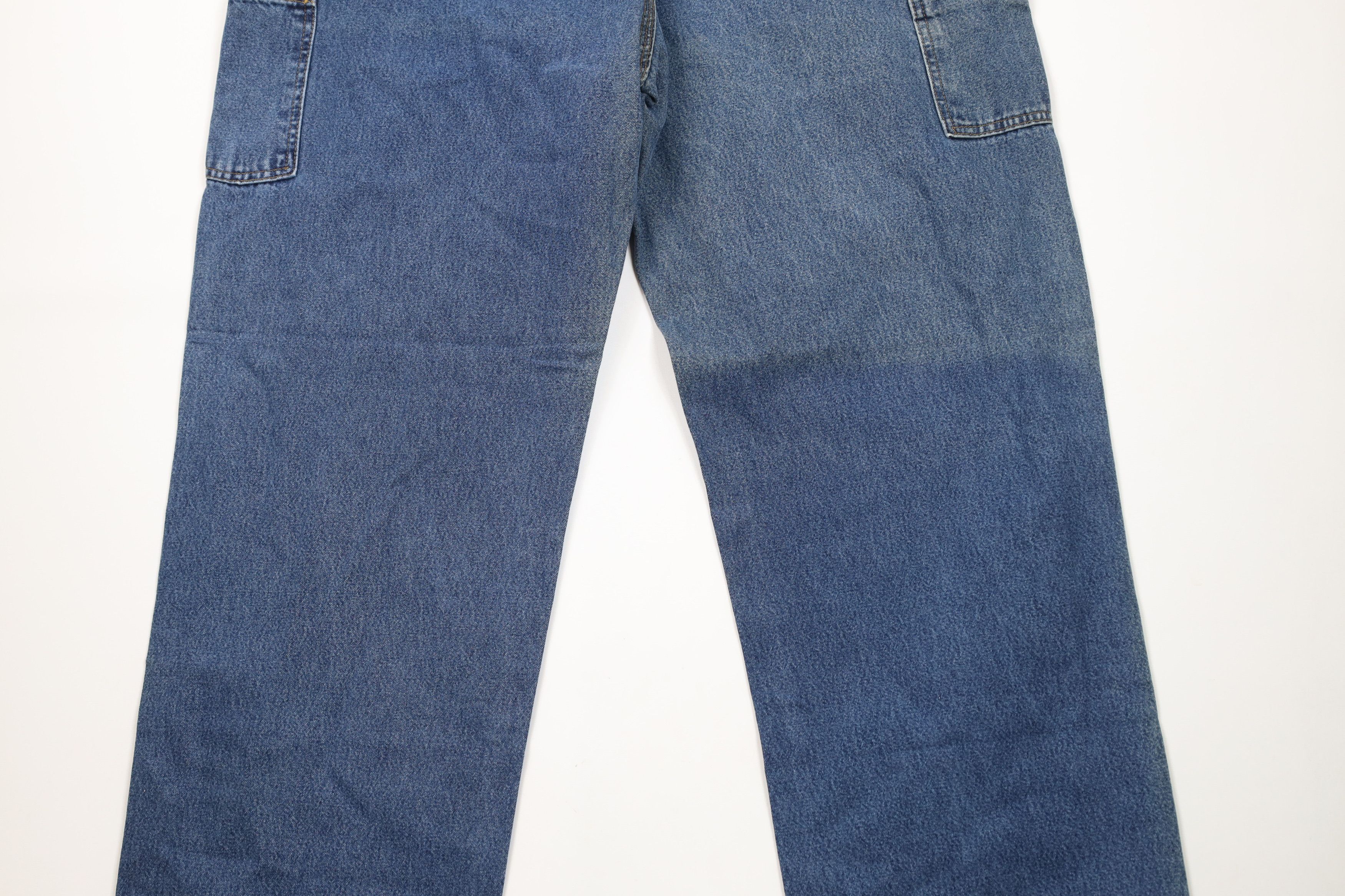 Carhartt × Vintage Vintage Carhartt Spell Wide Leg Dungaree Denim Jeans Blue Size US 40 / EU 56 - 9 Thumbnail