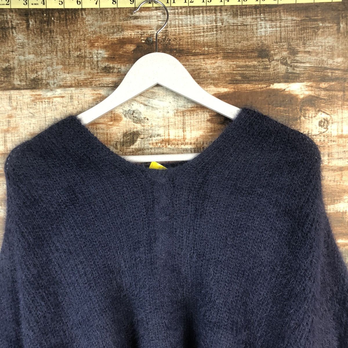 Japanese Brand DL Silent Worth fur shaggy mohair Black Knitwear #C363 Size M / US 6-8 / IT 42-44 - 4 Thumbnail