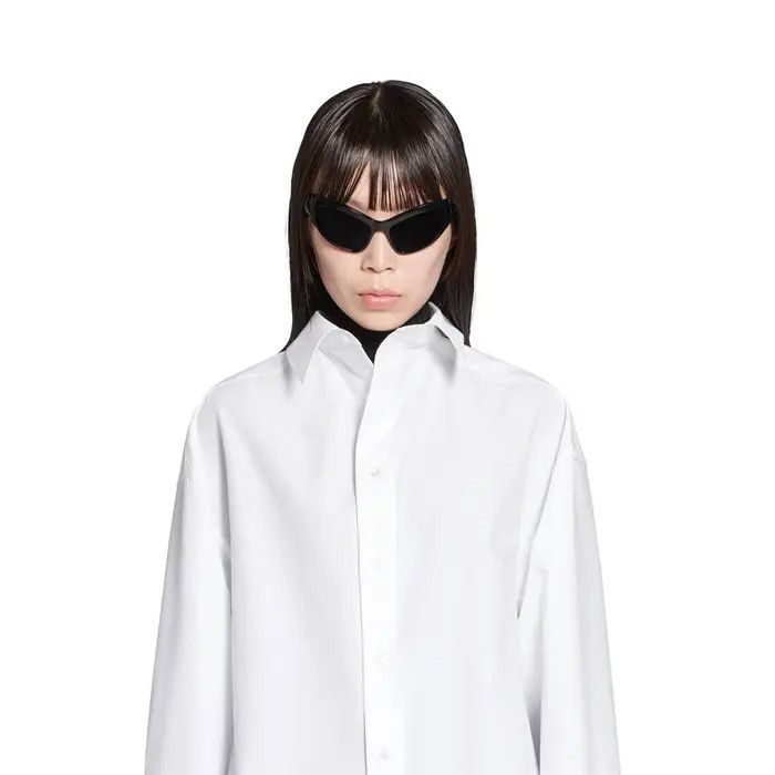 Balenciaga o1s1wg110126 Kick Collar Shirt Large Fit in White Size XS / US 0-2 / IT 36-38 - 5 Thumbnail