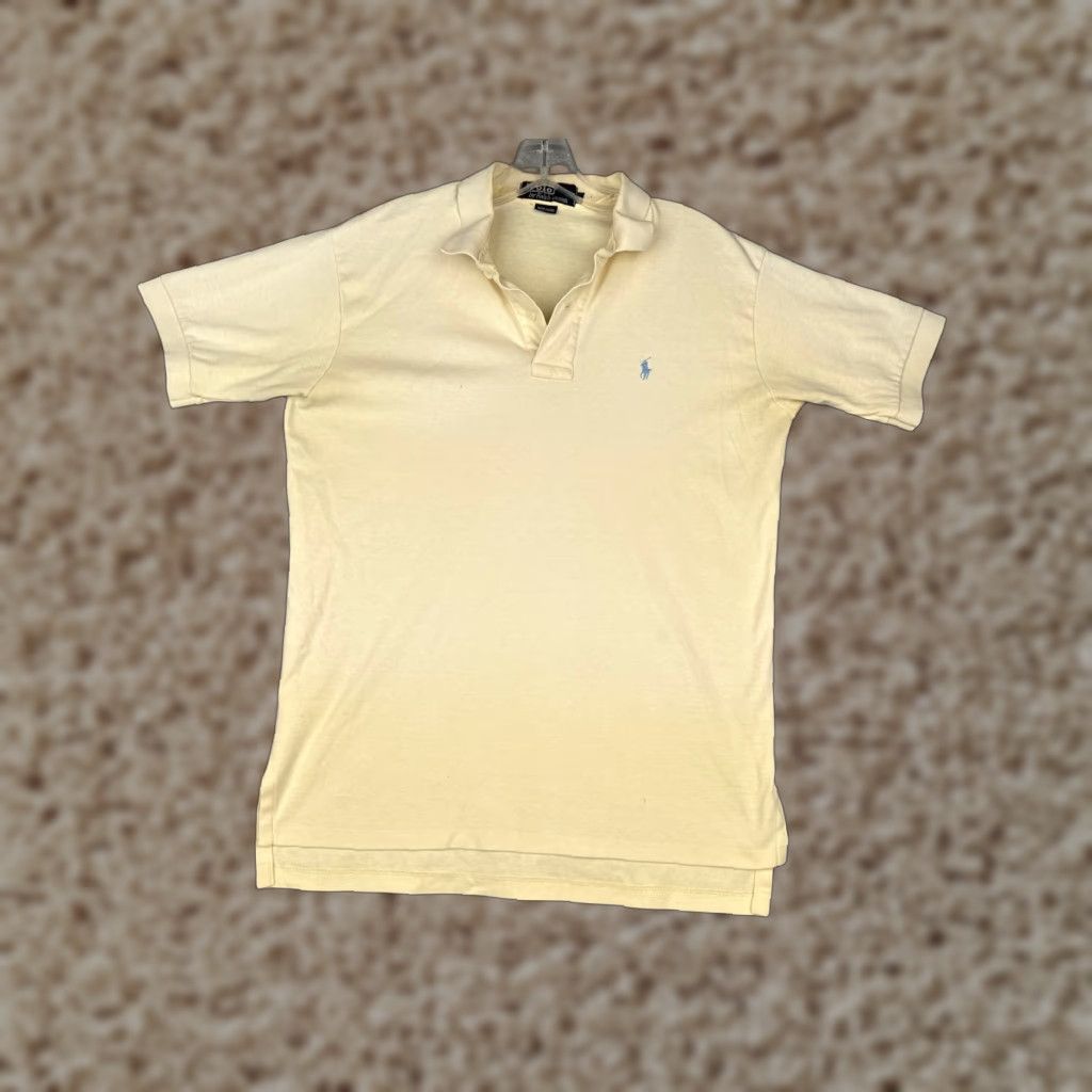 Ralph Lauren VINTAGE Ralph Lauren Polo Shirt Men Large Yellow 100% Cotton Made USA Polo Shirt Mens L Yellow 100% Cotton Polo Ralph Lauren Golf Shirt Vintage Size US L / EU 52-54 / 3 - 1 Thumbnail