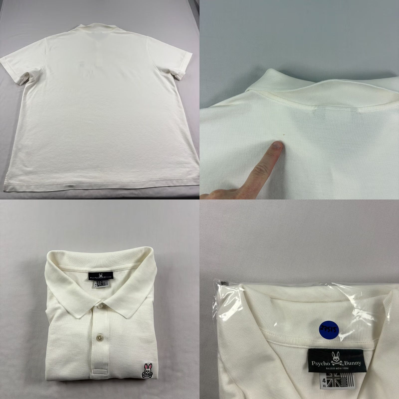 Psycho Bunny Psycho Bunny Polo Shirt Mens 4XL White Pima Cotton Short Sleeve Casual Shirt Polo Mens 4XL White Size US XXL / EU 58 / 5 - 8 Thumbnail