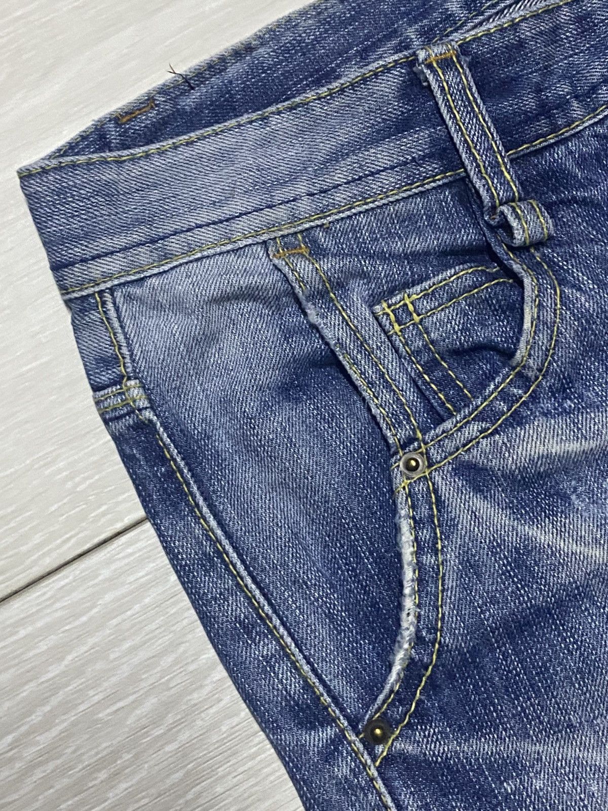 Authentic Pigment Vintage Authentic Urban Craft 12Ons Denim Cross Emroidered Size US 33 - 12 Thumbnail