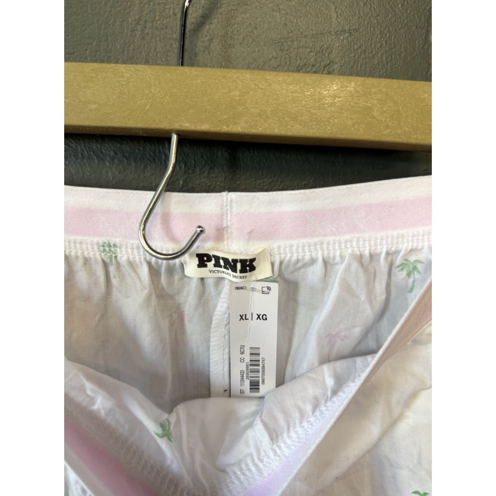 Pinko Pink Womens Boxer Shorts Sleep White Palm Tree Pattern XL NWT Size 40" / US 18 - 3 Thumbnail