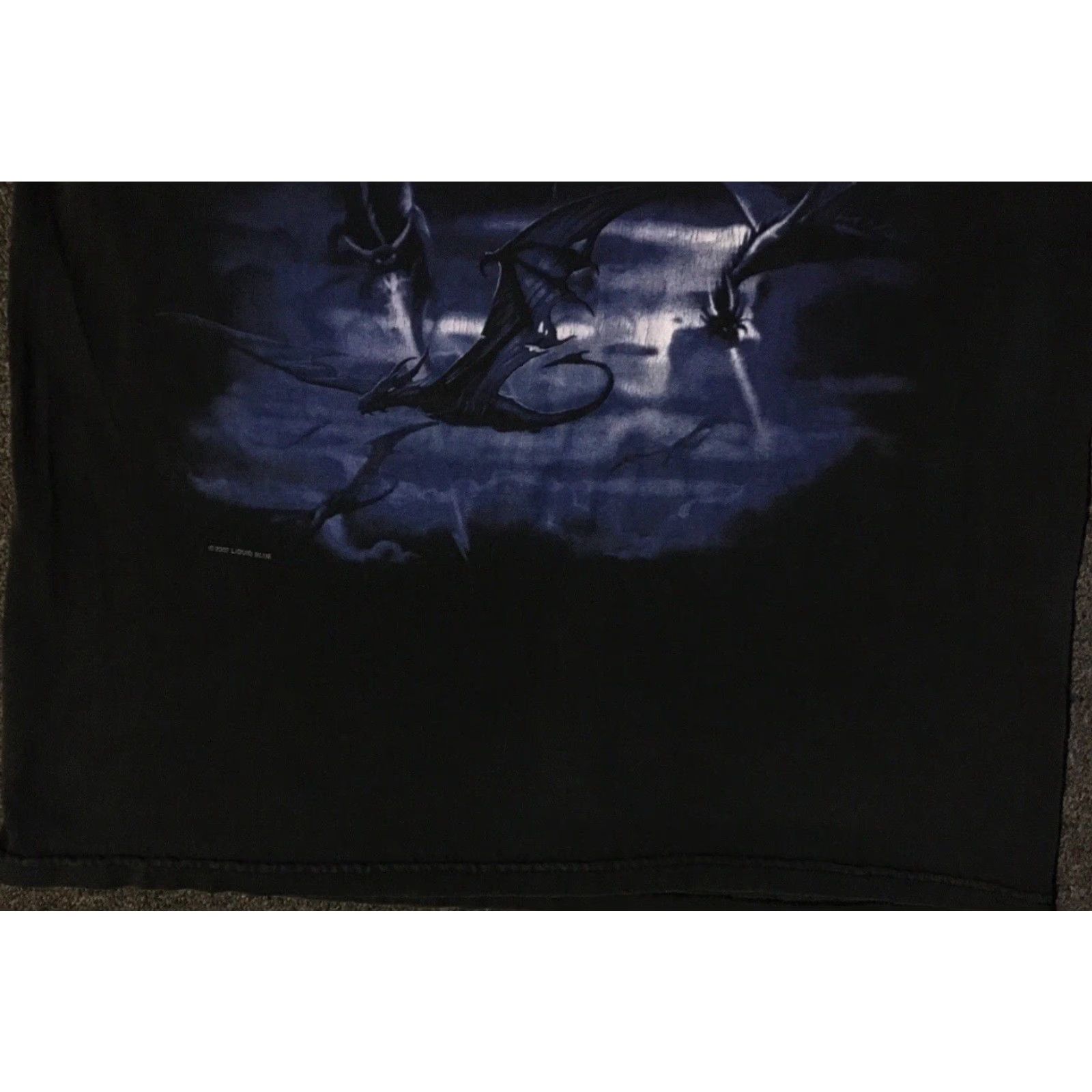 Vintage Vtg Liquid Blue Dragon Faded Shirt L Grunge Skate Emo Goth Flames Fire Jnco Y2K Size US L / EU 52-54 / 3 - 4 Thumbnail