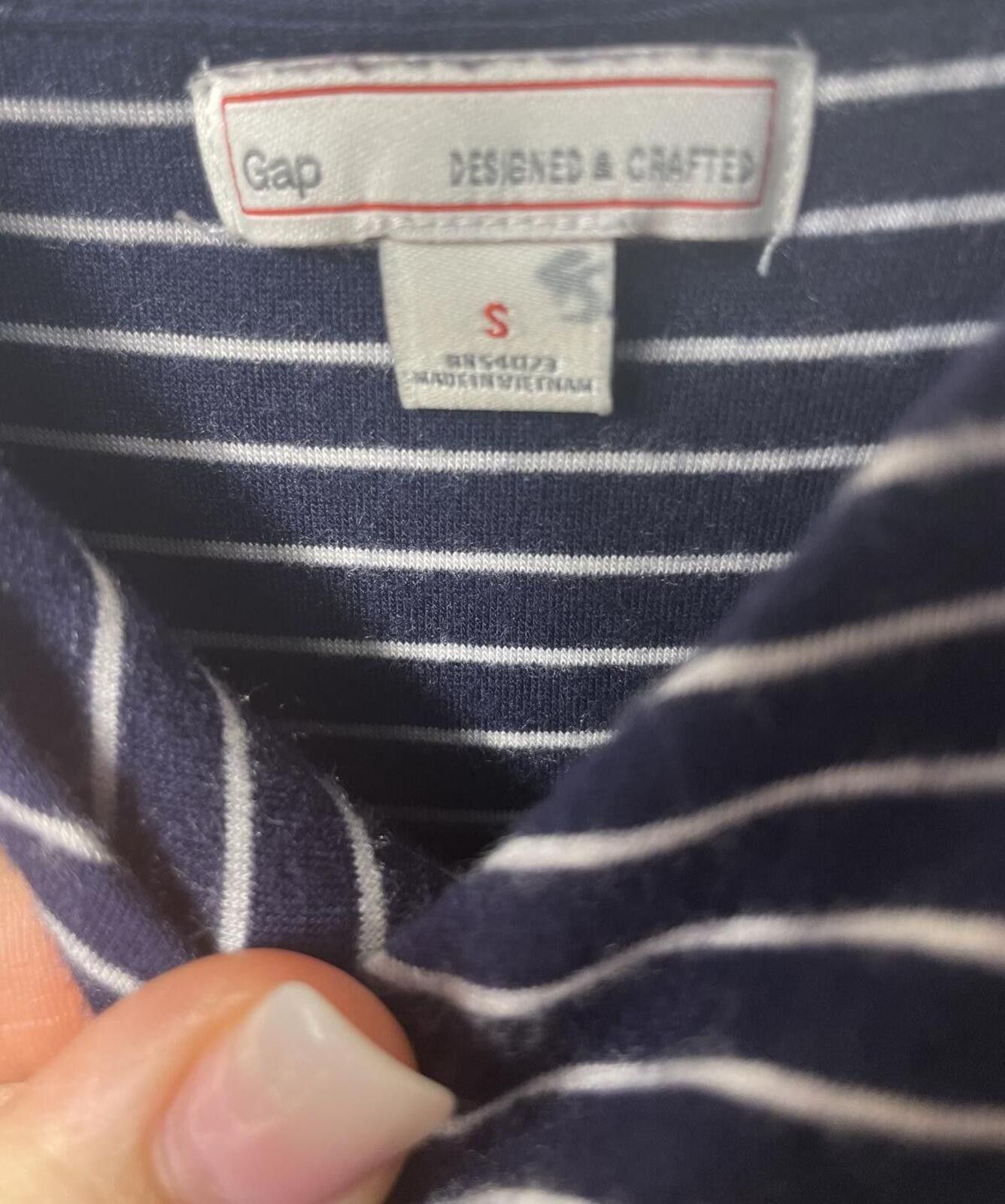Gap Gap Dress Women's Small Navy Blue White Striped Casual EUC Size S / US 4 / IT 40 - 2 Thumbnail