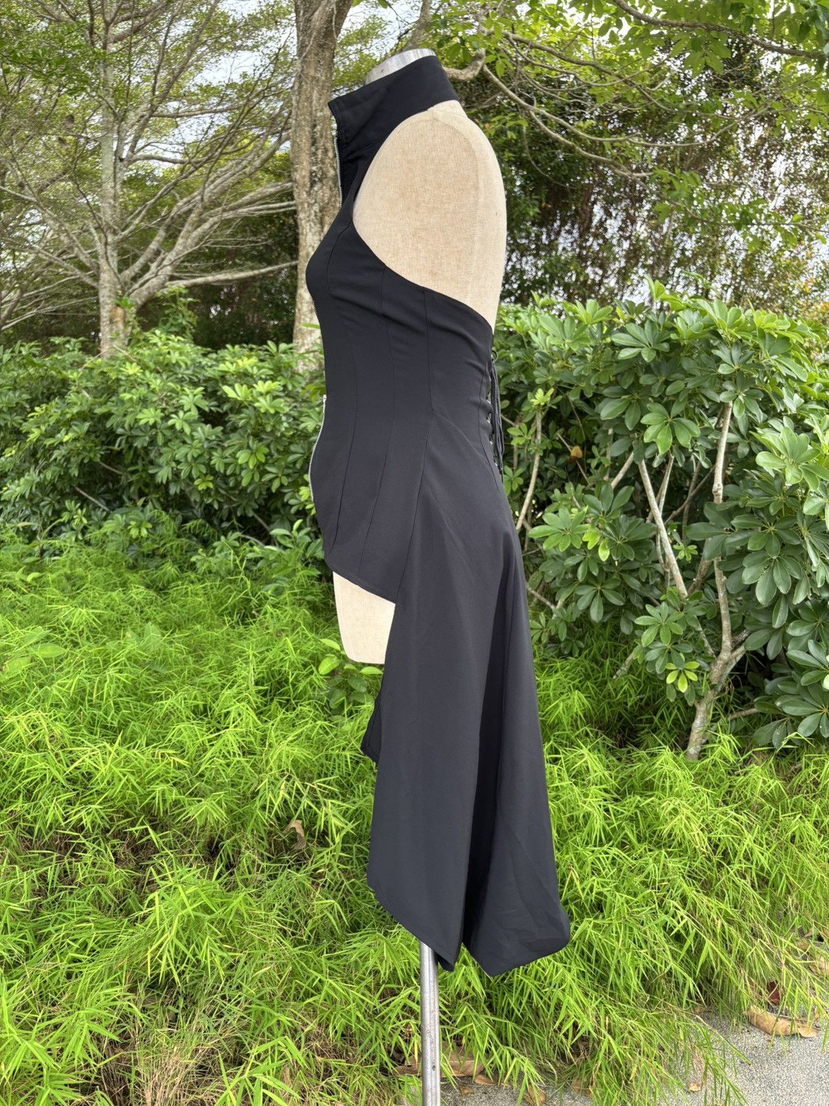 Japanese Brand Vintage Presence! Black Zipper Dress Size M / US 6-8 / IT 42-44 - 3 Thumbnail