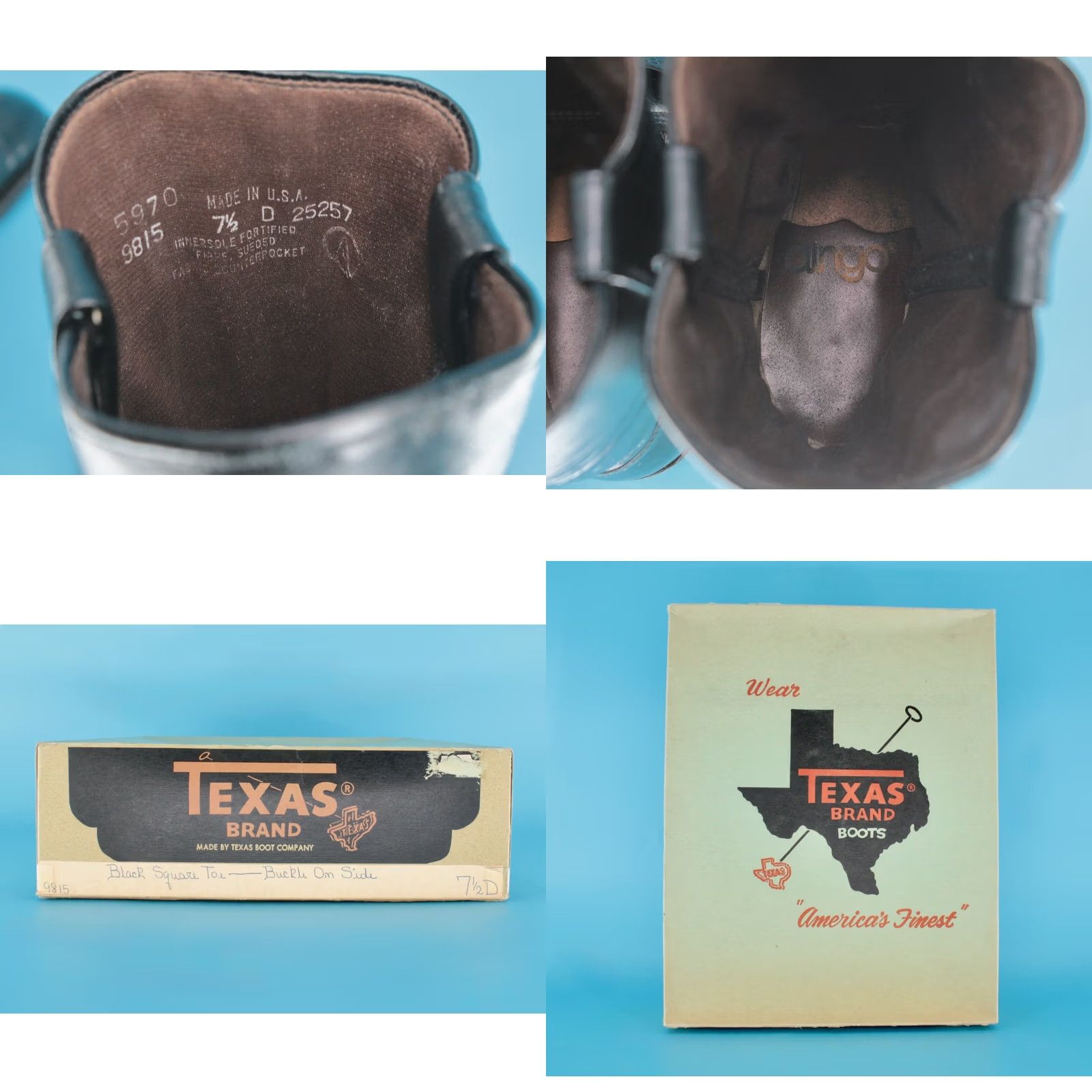 Vintage Texas Boots Men’s 70s VTG NOS Black Leather Boot 7.5 D 1970s Engineer Captoe Style Size US 8 / EU 41 - 9 Thumbnail