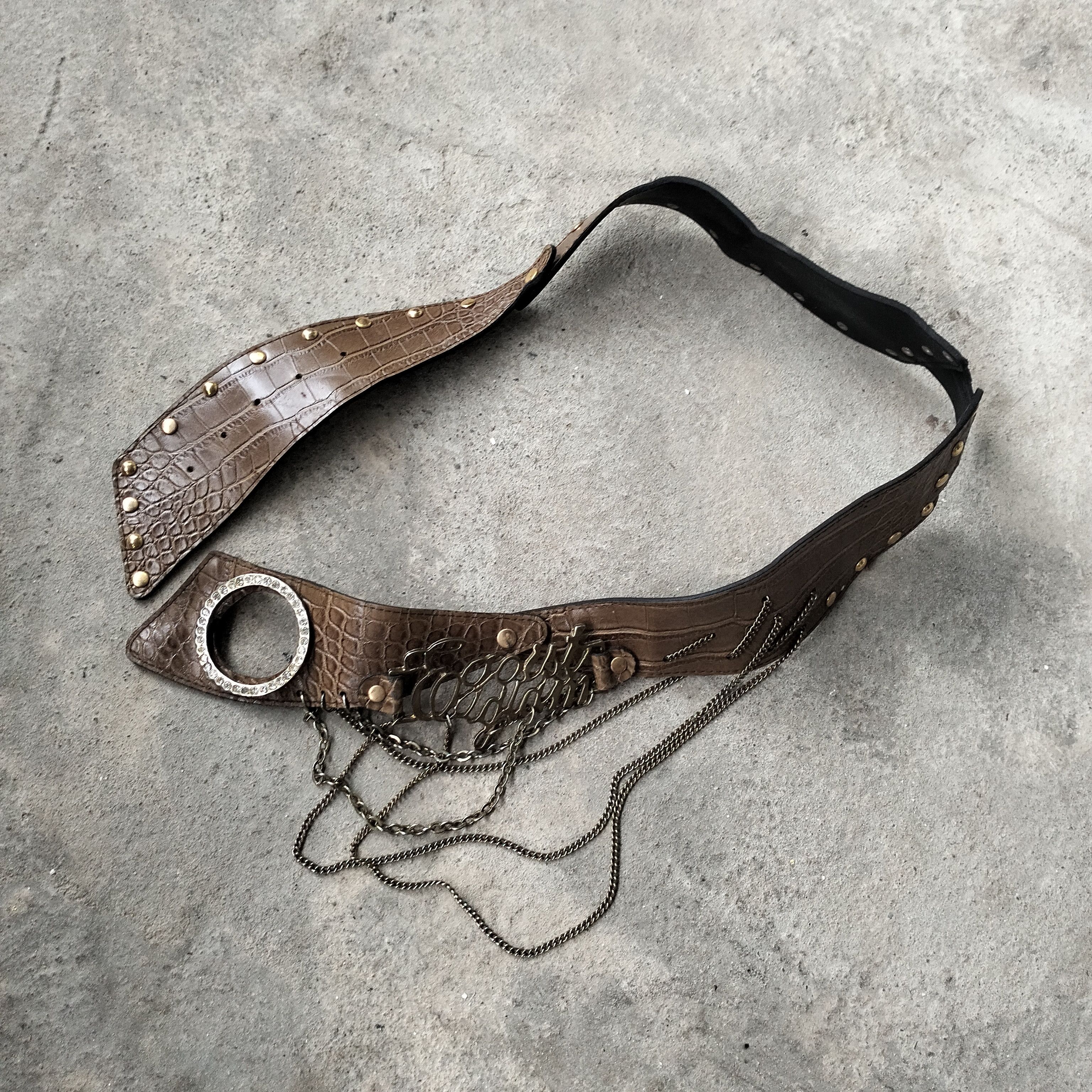 Japanese Brand EGOIST SNAKE SKIN CHAIN BELT Size ONE SIZE - 1 Thumbnail