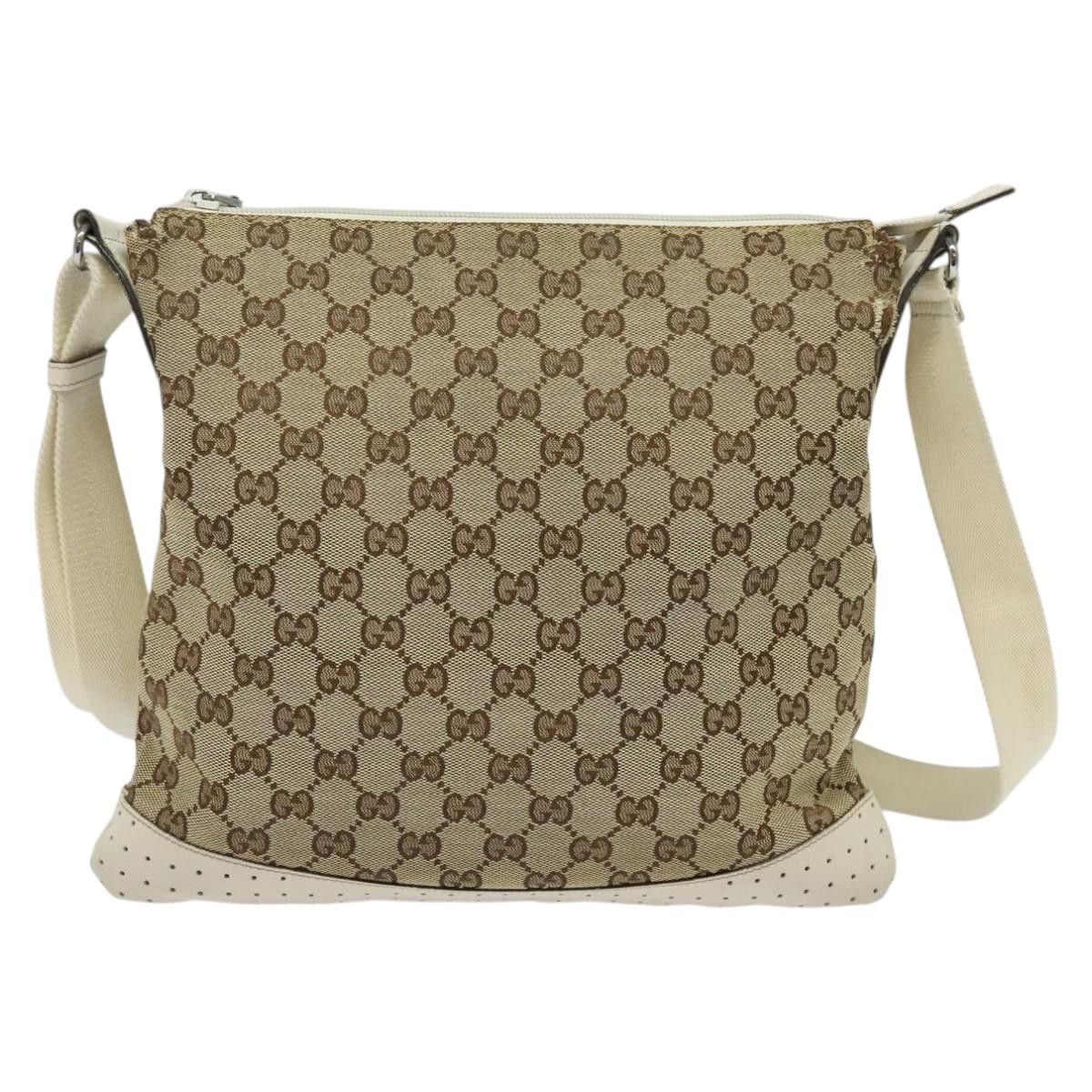 Gucci GUCCI GG Canvas Shoulder Bag Beige Silver Size ONE SIZE - 3 Thumbnail