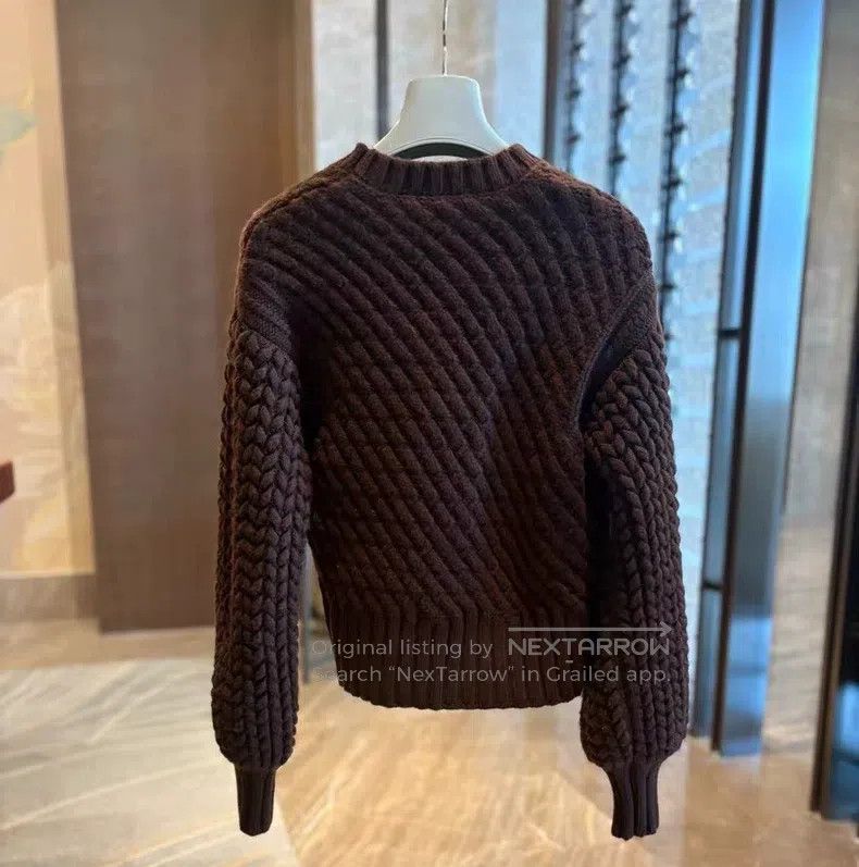 Hermes Hermes Chocolate-colored knitted sweater Size XS / US 0-2 / IT 36-38 - 3 Thumbnail