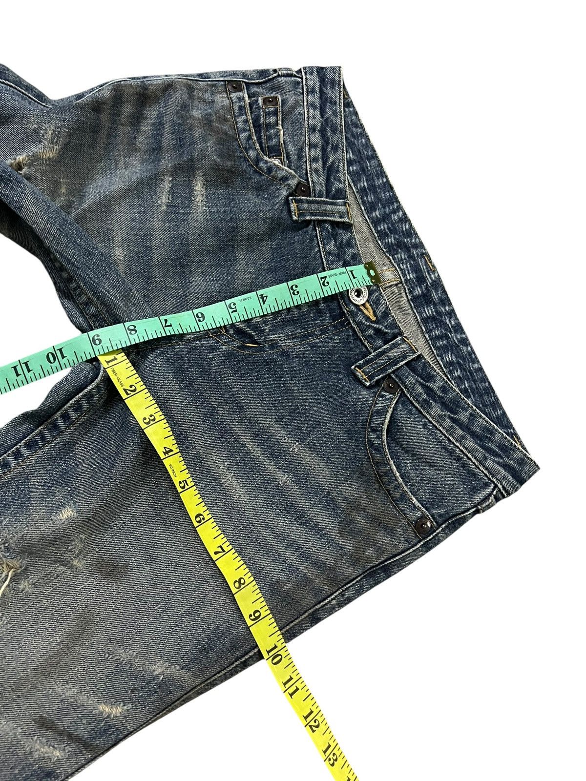 If Six Was Nine Material Girl Flare Distress Low Rise Bootcut Jean Size US 31 - 18 Thumbnail