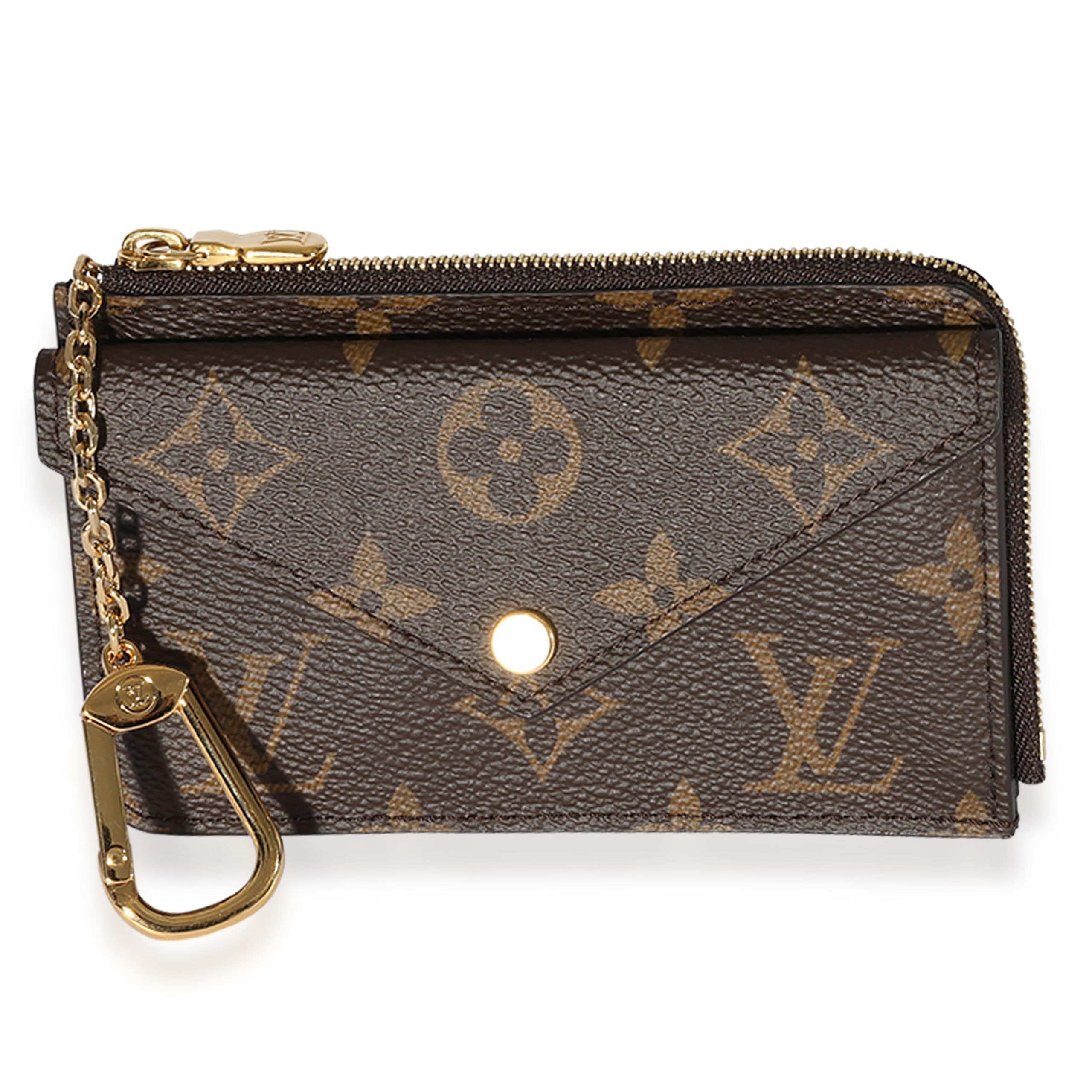 image of Louis Vuitton Monogram Canvas Recto Verso Card Holder in Brown, Women's