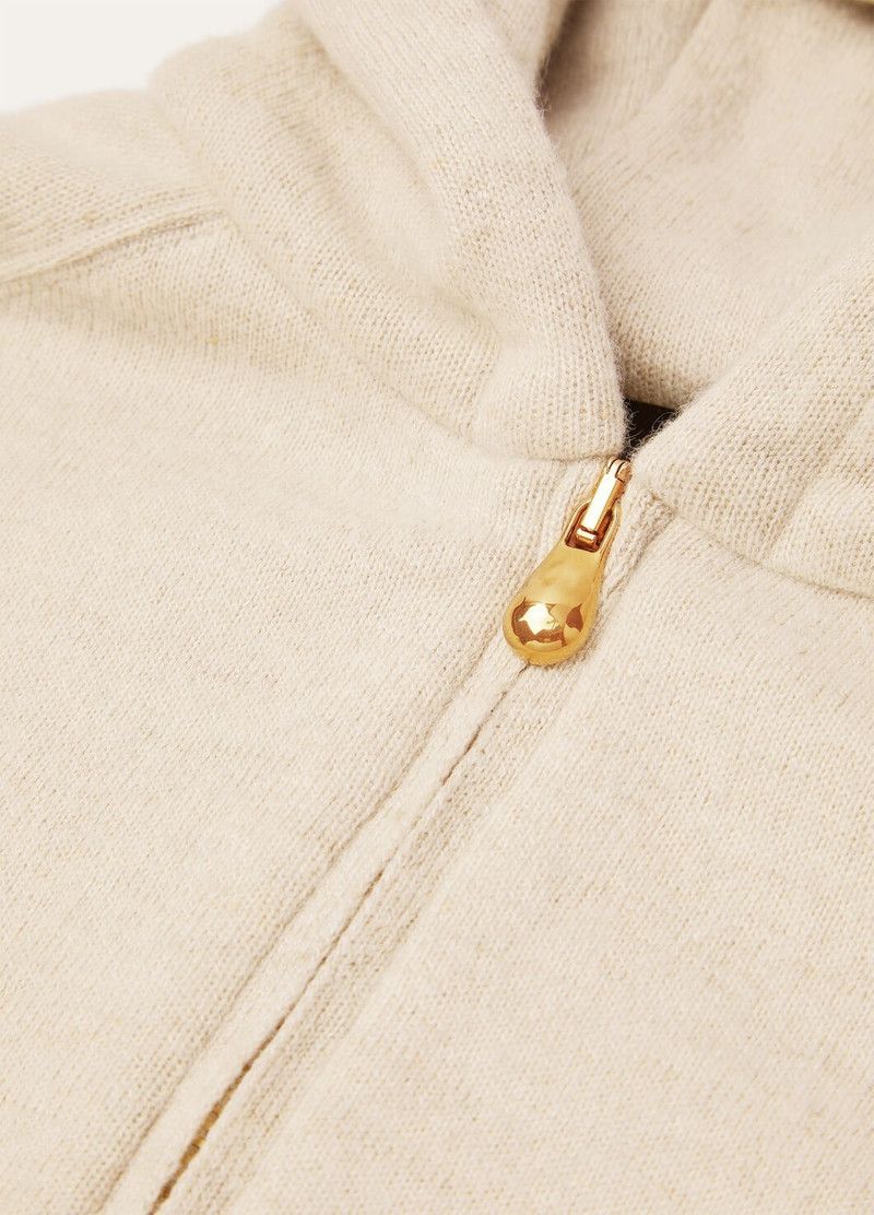 Loro Piana o1srvl11e0526 FAO9112 Brienno Hooded Bomber Jacket in Ecru Size XS / US 0-2 / IT 36-38 - 7 Thumbnail