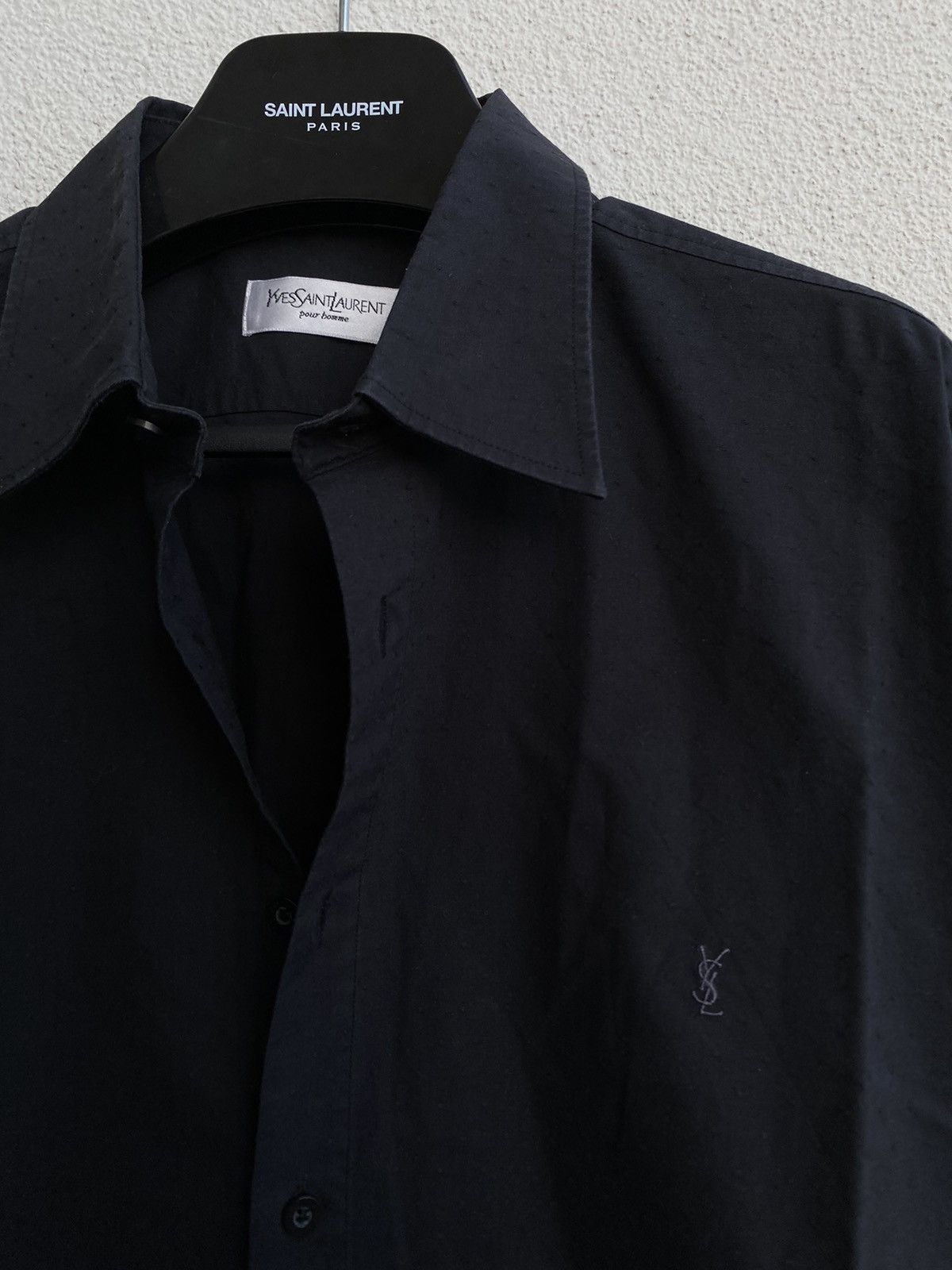 Yves Saint Laurent Black YSL Shirt Short Sleeve Button Up Collar Vintage y2k Size US XL / EU 56 / 4 - 16 Thumbnail