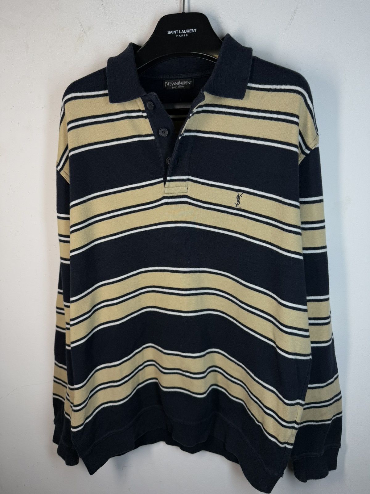Yves Saint Laurent 90s YSL Sweatshirt 1/4 Button Up Sweater Vintage rare Size US XL / EU 56 / 4 - 5 Thumbnail