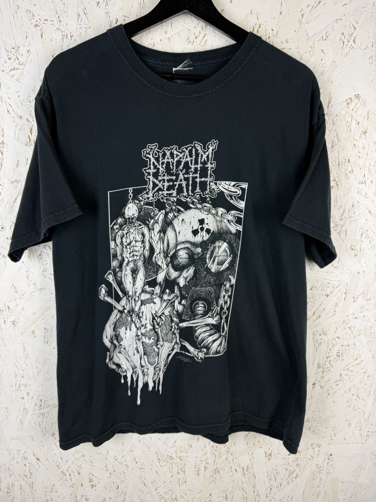 Band Tees 00s Napalm Death 2003 Reprinted 91 Death Tour T-Shirt ~L 