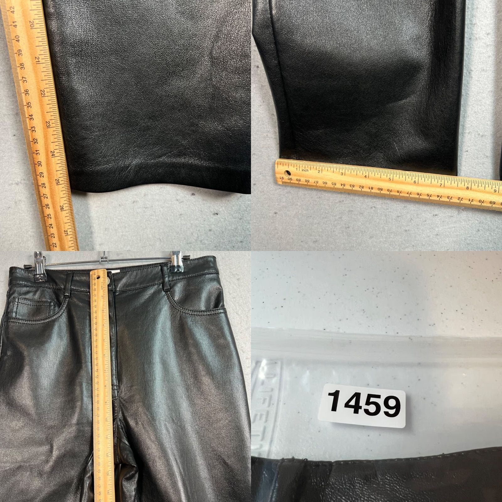 Vintage Wilfred Womens 6 Black Faux Leather Straight Leg Pants Size 28" / US 6 / IT 42 - 8 Thumbnail