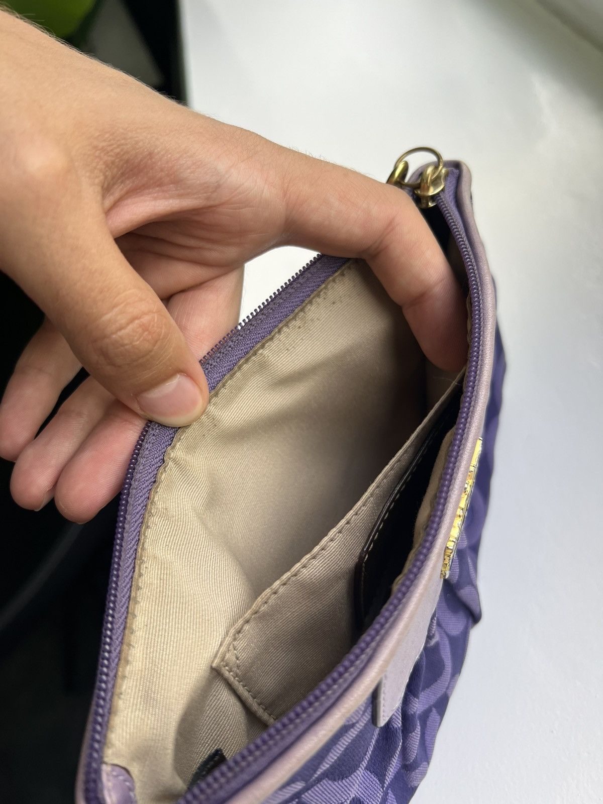 Coach × Vintage Coach Signature Y2K Purple Jacquard Wristlet Purse Size ONE SIZE - 20 Thumbnail