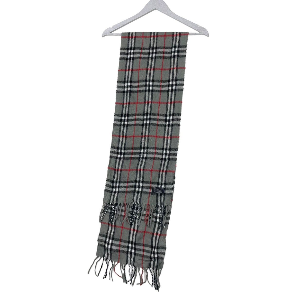 Burberry × Vintage 💥VINTAGE NOVA CHECK BURBERRYS ENGLAND GREY MAFLA Size ONE SIZE - 3 Thumbnail