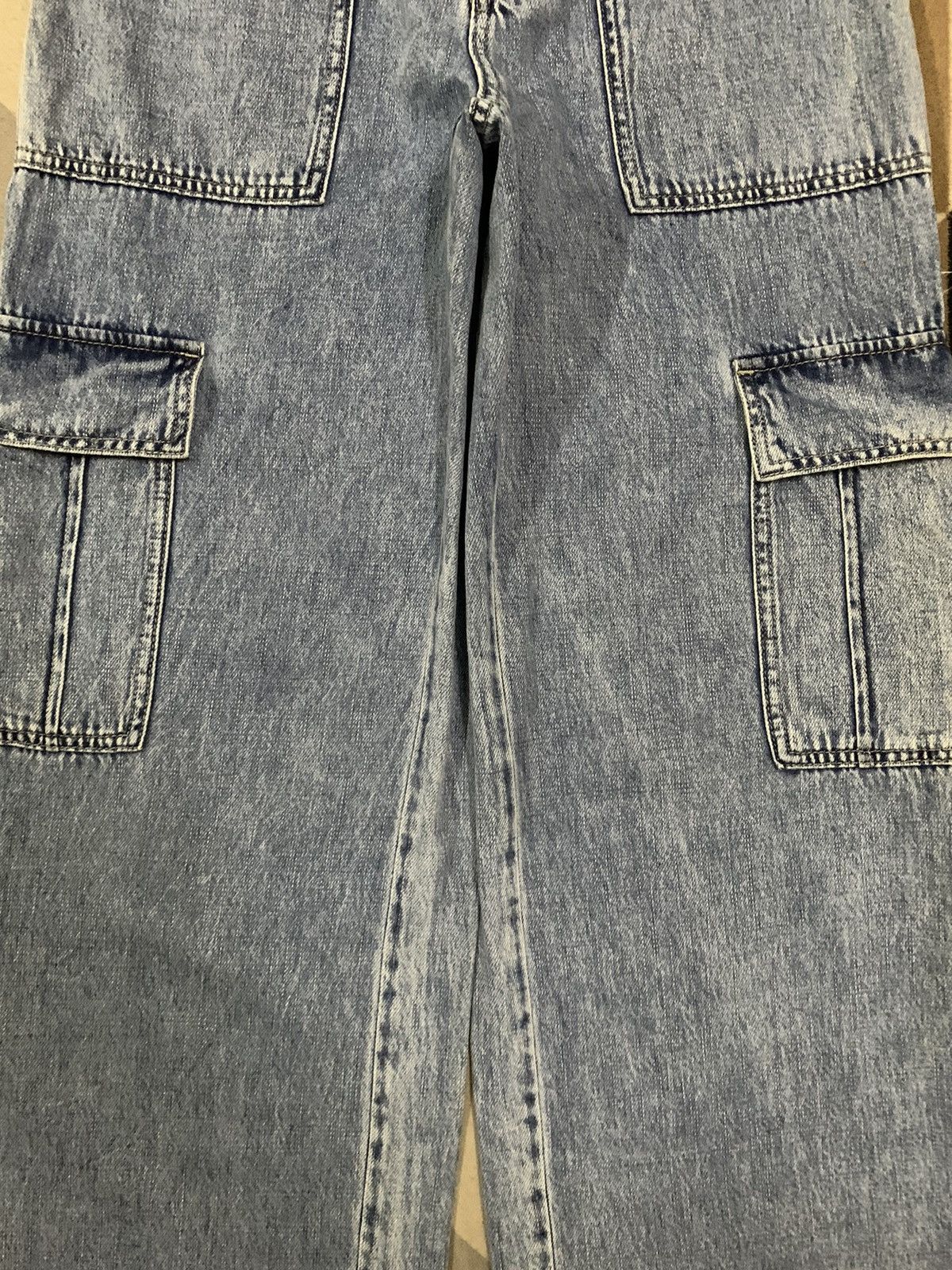GU × Japanese Brand × Jun Takahashi Vintage Japanese Brand GU Baggy Fatigue Cargo Jeans Size US 30 / EU 46 - 7 Thumbnail