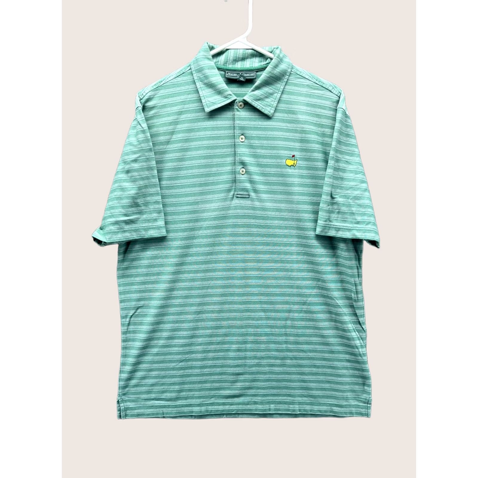 Vintage VINTAGE Masters Collection Golf Polo Shirt Mens L Green Stripe Augusta National Logo Size US L / EU 52-54 / 3 - 1 Thumbnail