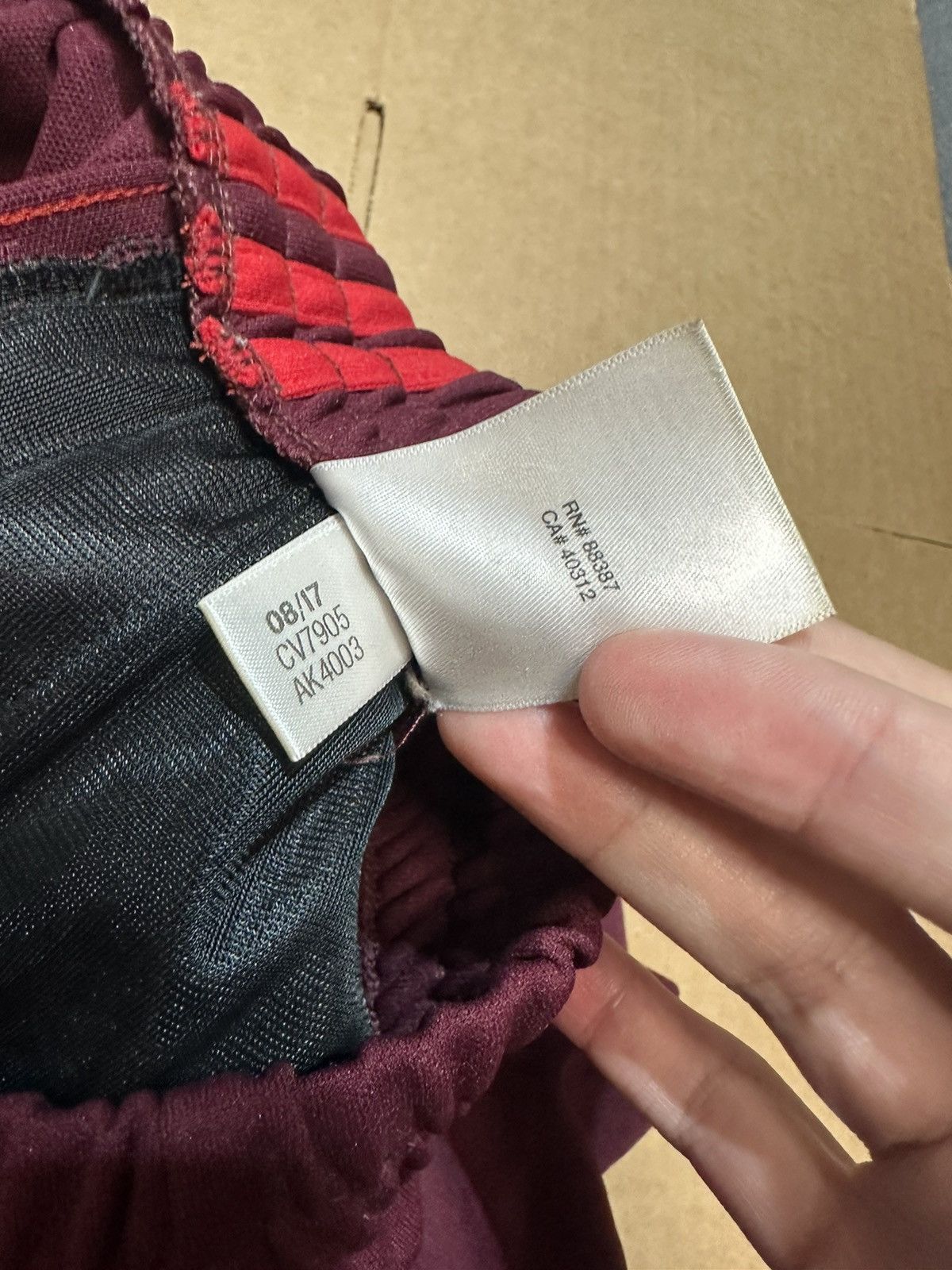 Adidas Adidas Yeezy Calabasas Maroon Burgundy Track Pants Size US 27 - 7 Thumbnail