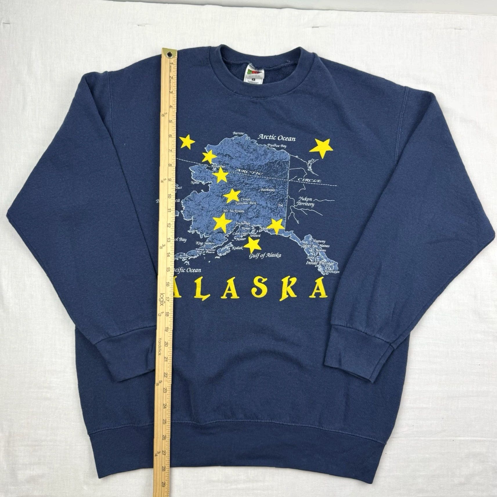 Fruit Of The Loom VINTAGE Fruit of the Loom Sweatshirt Men L Blue 90s USA Nature Constellation Crew Neck Pullover Size US L / EU 52-54 / 3 - 7 Thumbnail
