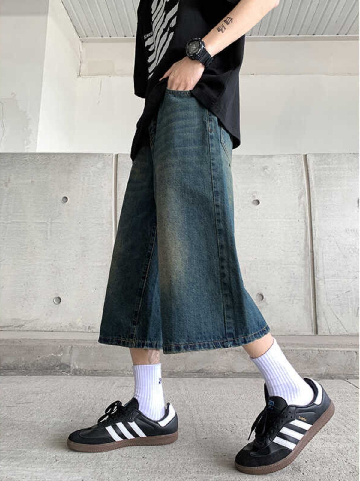 Japanese Brand × Jean Retro loose fitting straight leg denim shorts Size US 30 / EU 46 - 4 Thumbnail