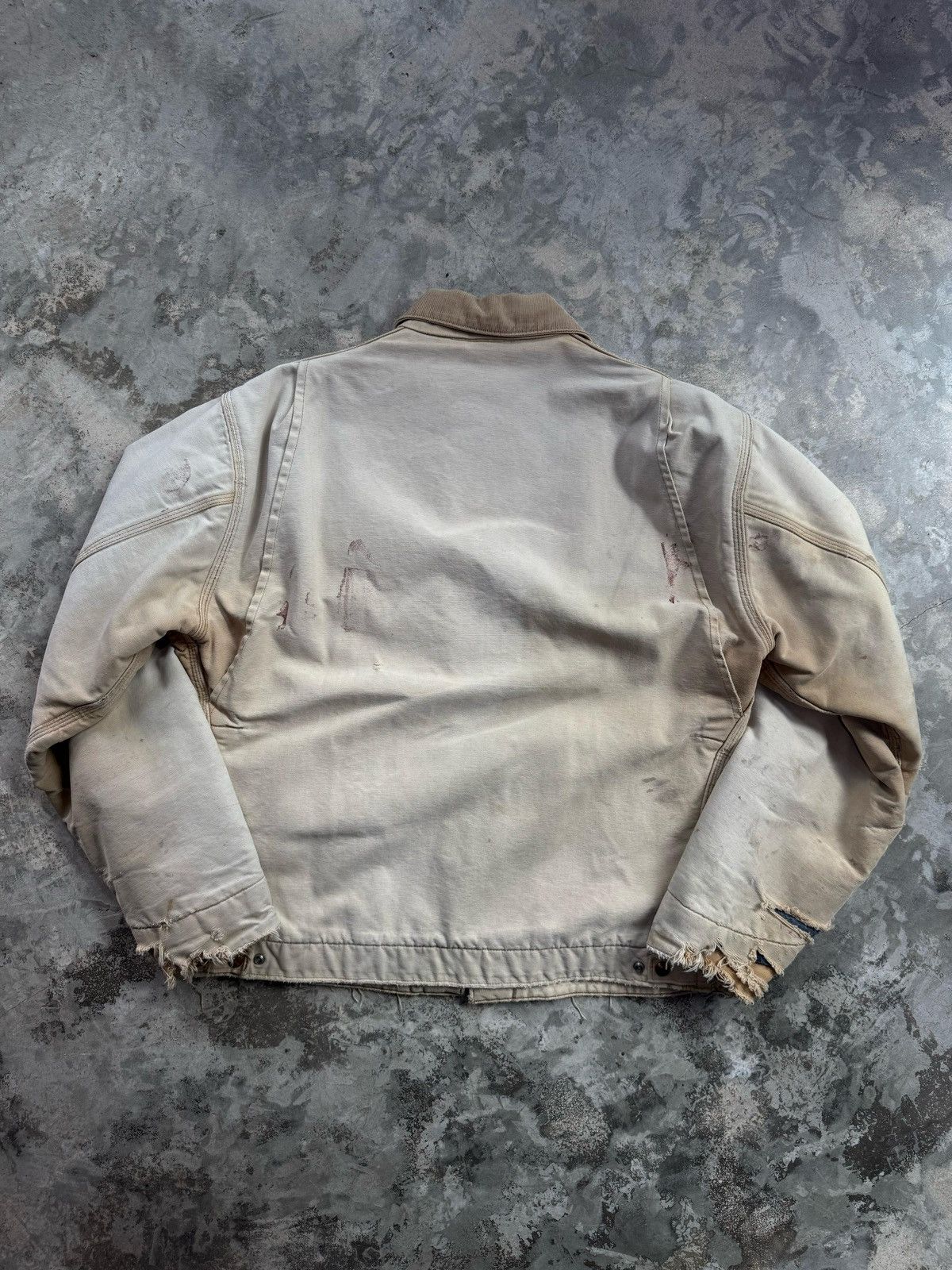 Carhartt × Vintage Vintage 80s Beige Carhartt Detroit Jacket Size US L / EU 52-54 / 3 - 5 Thumbnail