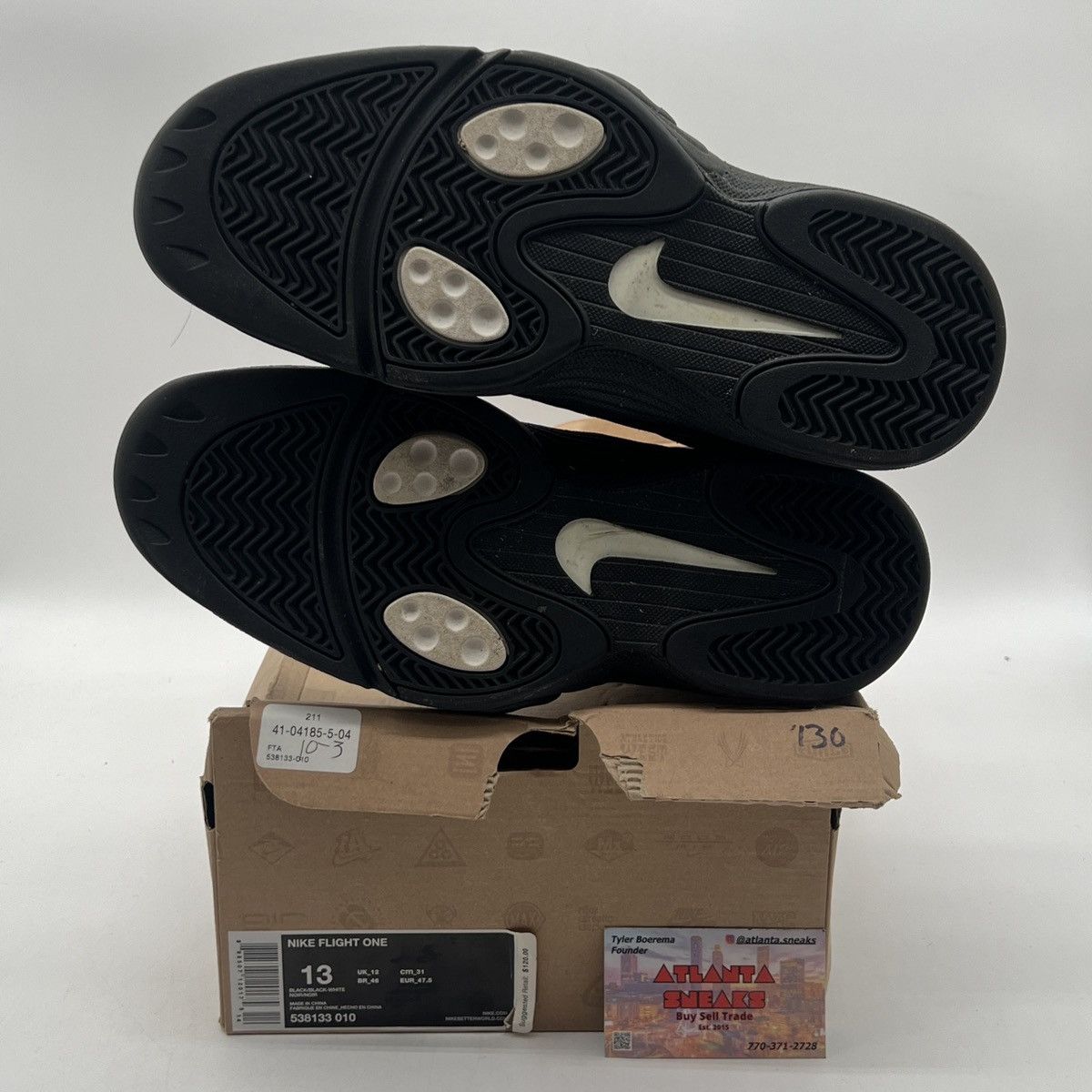 Nike Flight one black white Size US 13 / EU 46 - 8 Thumbnail