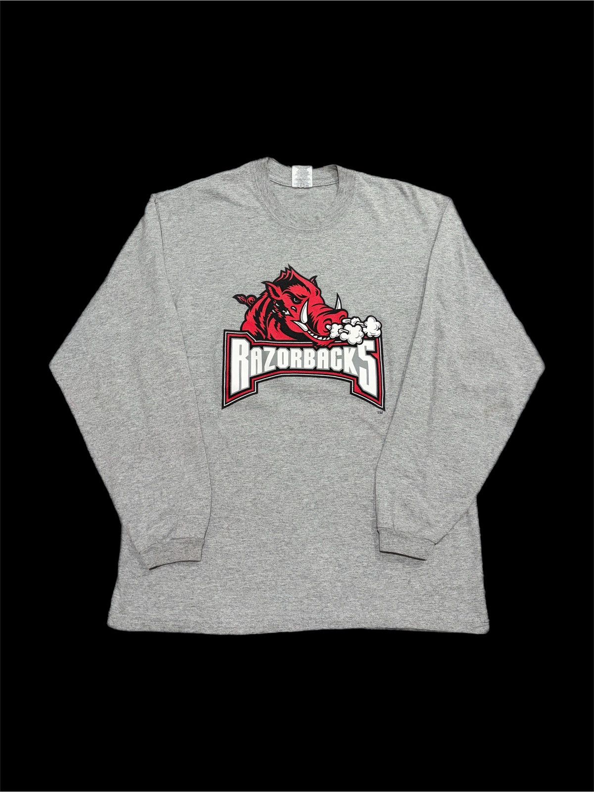 Jerzees Vintage Y2K Arkansas Razorbacks Long Sleeve logo football Size US L / EU 52-54 / 3 - 1 Thumbnail