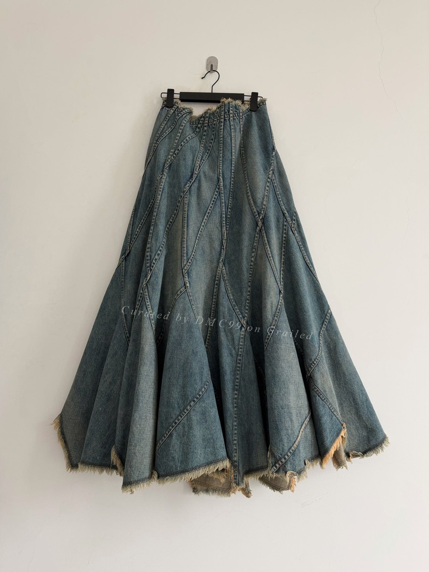 Junya Watanabe Junya Watanabe 2002 Deconstructed Denim Long Skirt Size 37" - 1 Thumbnail