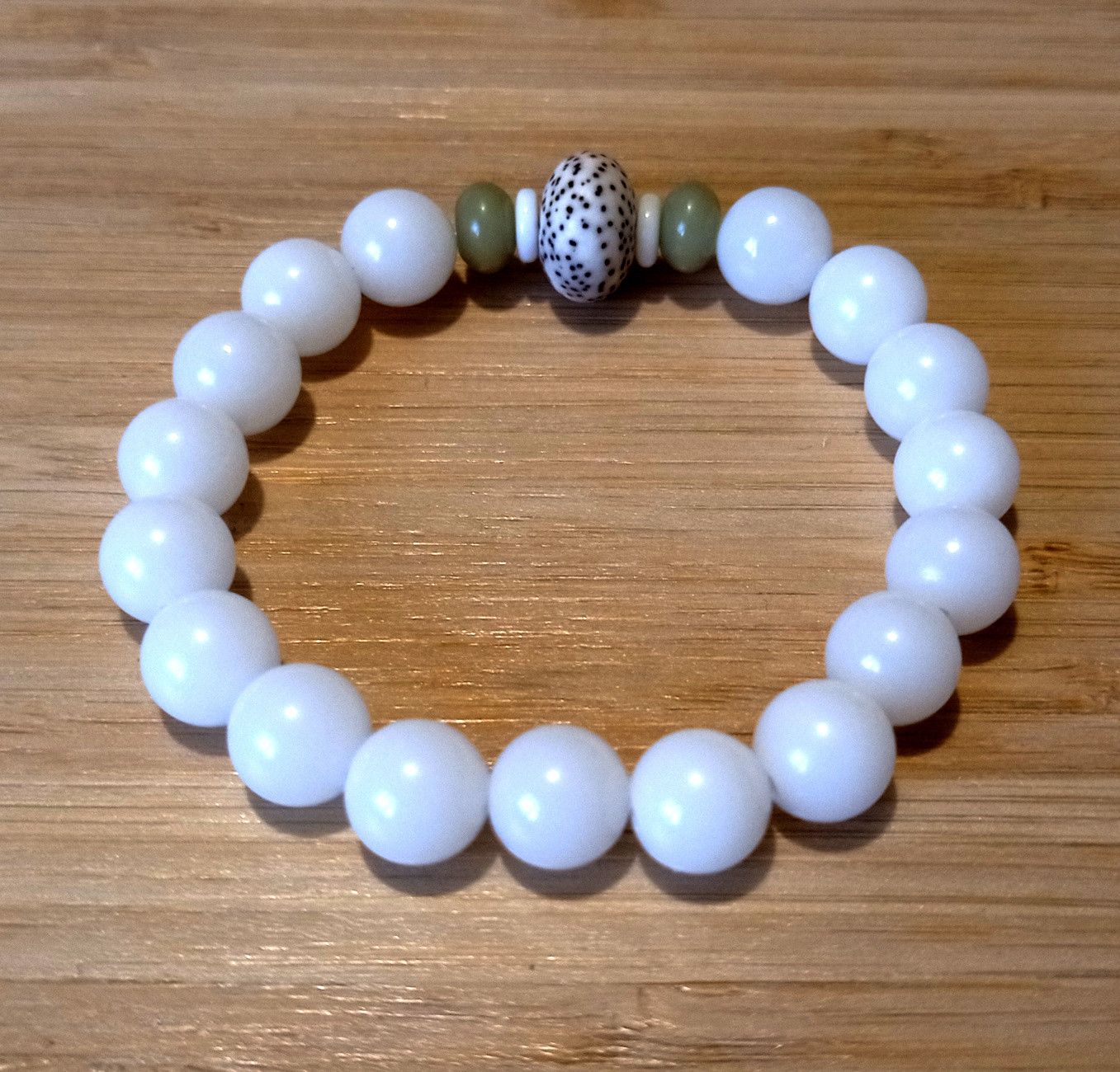 Designer × Japanese Brand Stunning Punk Rock Handcrafted Ice White Beads Bracelet Size ONE SIZE - 5 Thumbnail