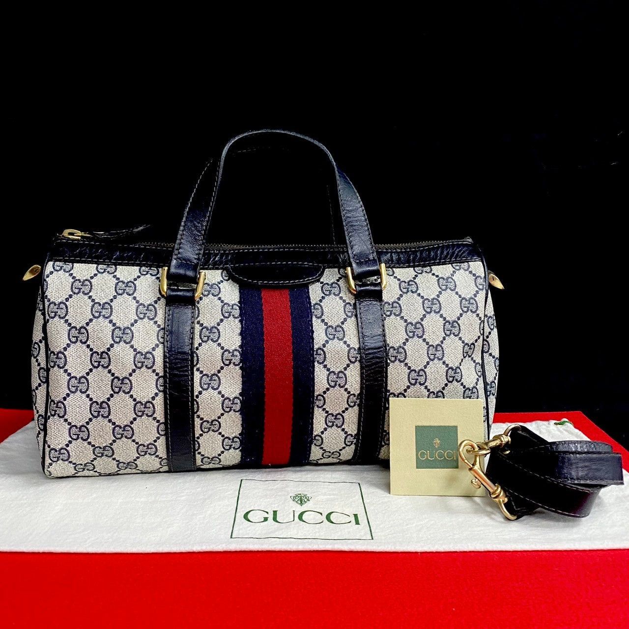 Gucci Gucci Shoulder Bag Navy PVC Size ONE SIZE - 1 Thumbnail