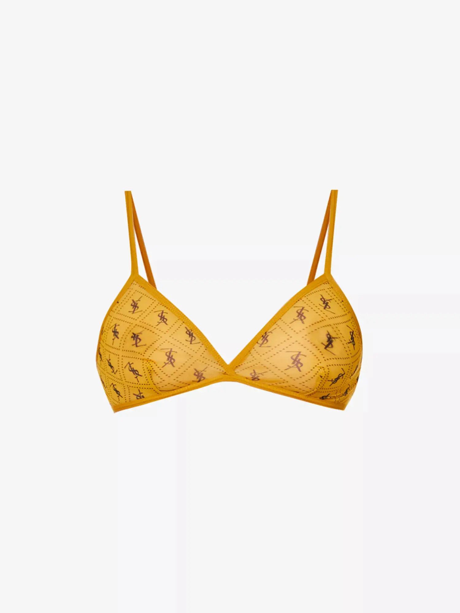 Saint Laurent Paris o1s1wg110325 Size: XS / 676123 Monogram Bra in Yellow Size ONE SIZE - 1 Thumbnail