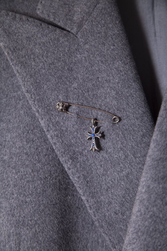 Chrome Hearts Large safety pin brooch with diamond Size ONE SIZE - 2 Thumbnail