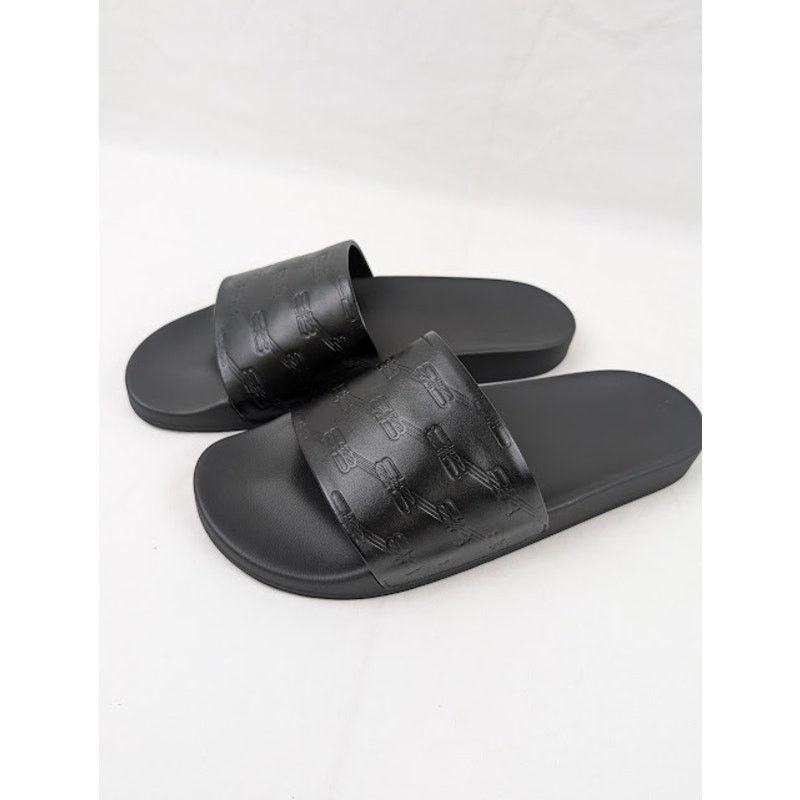 Balenciaga o1rshd1 Pool Slides BB Monogram in Black Size US 13 / EU 46 - 11 Thumbnail
