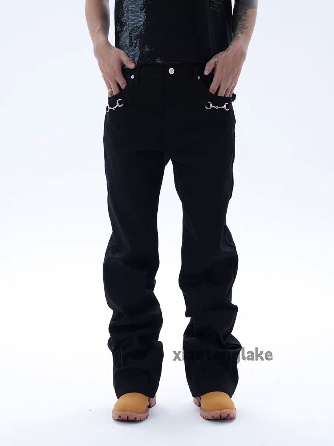 Jean zx vintage wax coated punk grunge bootcut hiphop jeans | Grailed